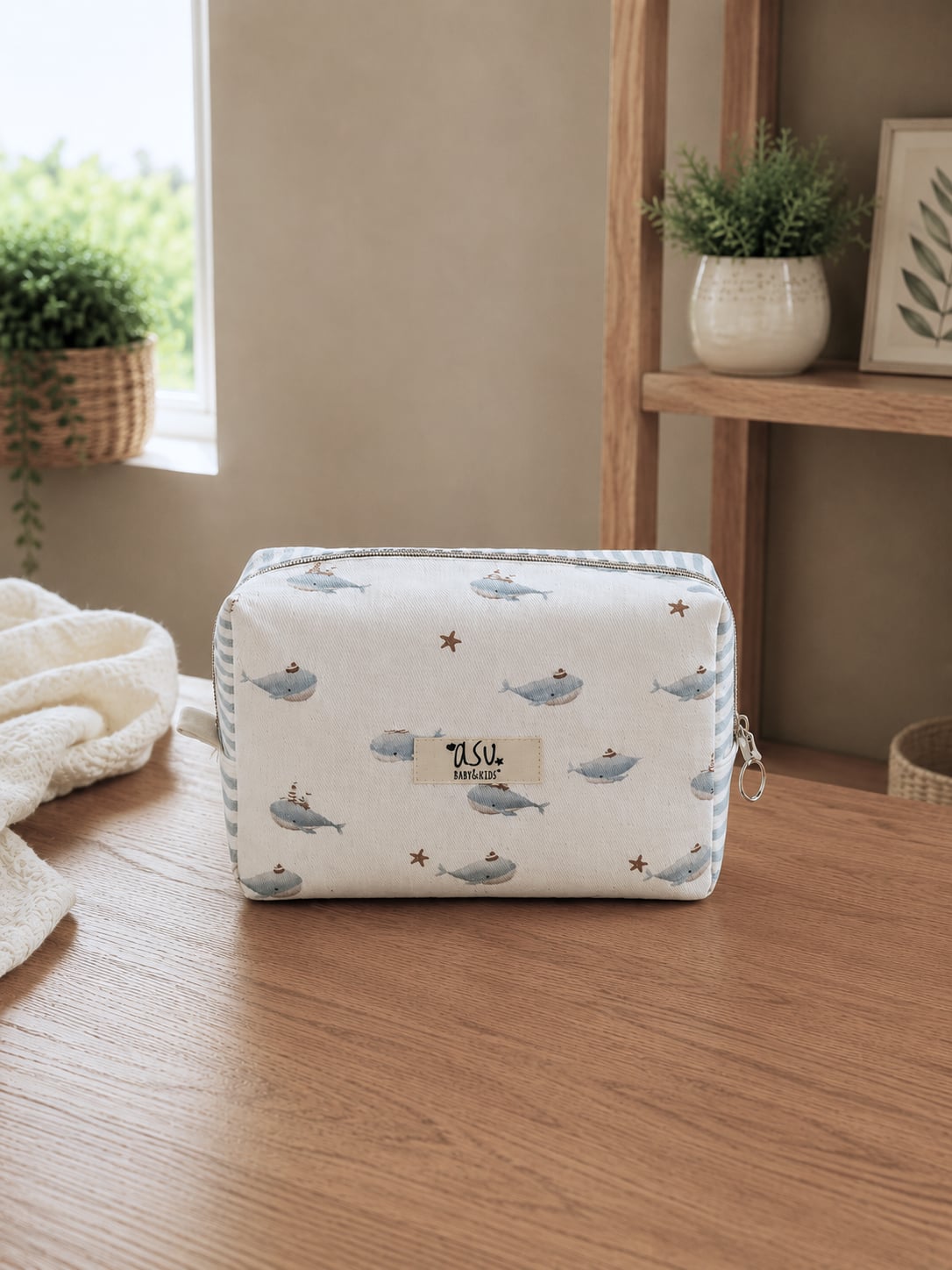 Asu Baby&Kids-Asu Baby&Kids Baby Whale Sıvı Geçirmez Çanta-Bebek Bakım Çantası-1-Milagron.com