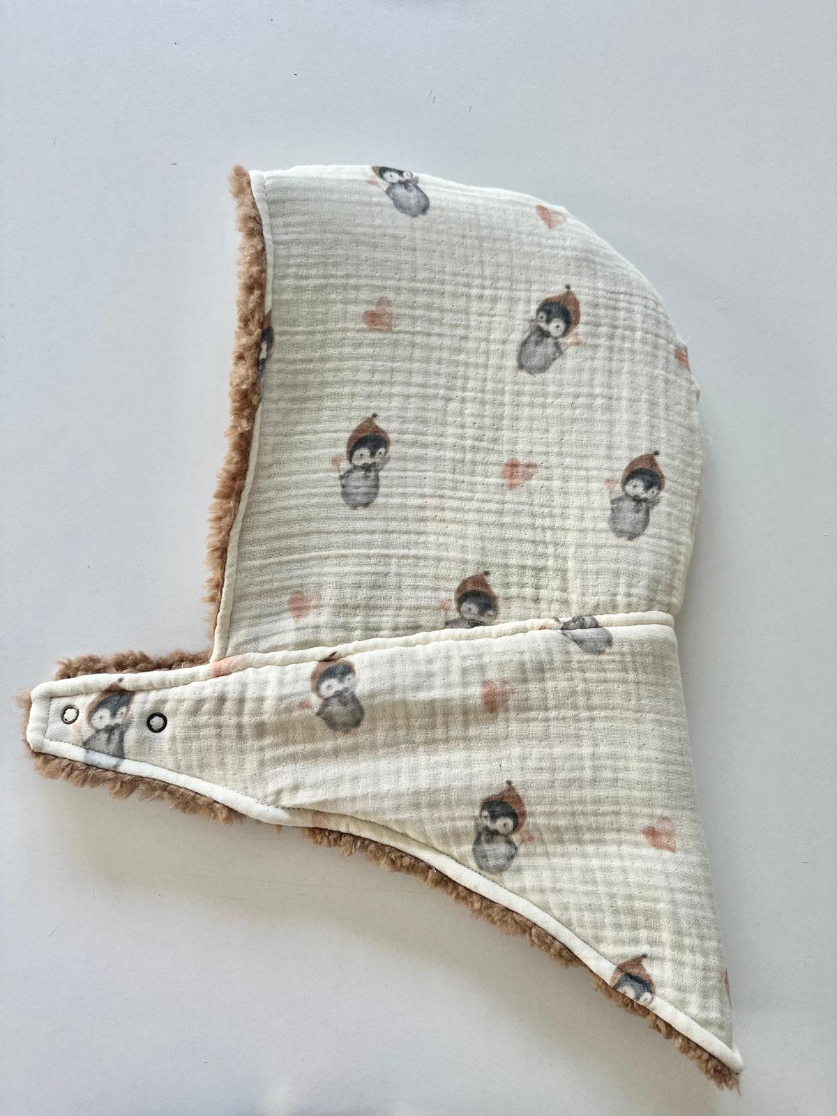 Cozy Koza Pengy Teddy Müslin Çift Taraflı Şapka&Atkı