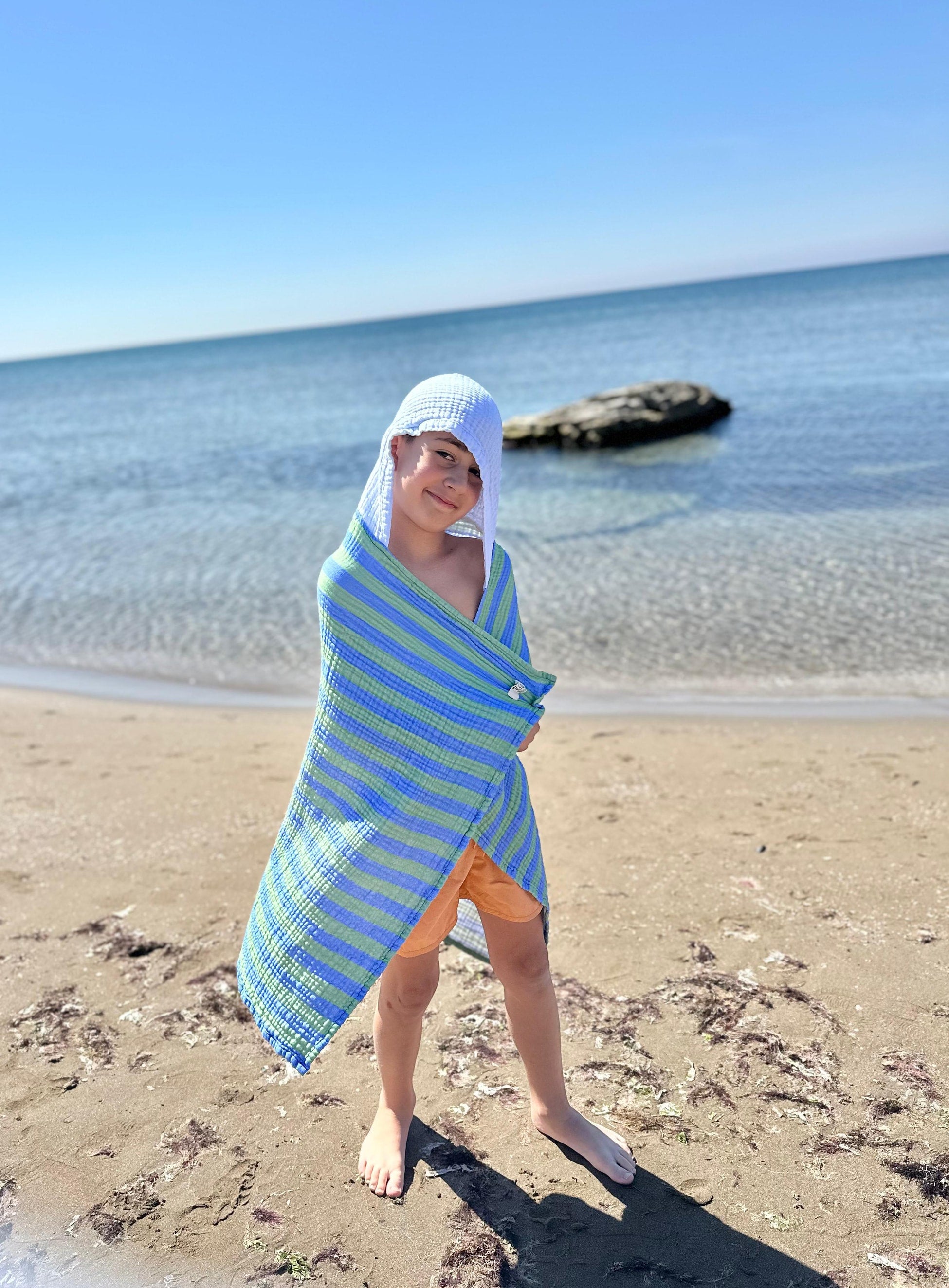 Asu Baby&Kids Green Blue Retro Kurulama Örtüsü