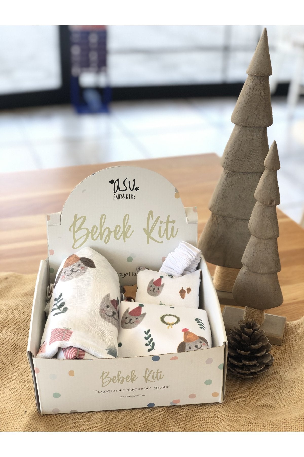 Asu Baby&Kids Joyful New Year Organik Pamuk Süper Bebek Kiti(Bebek Kiti+Kese&Mendil)