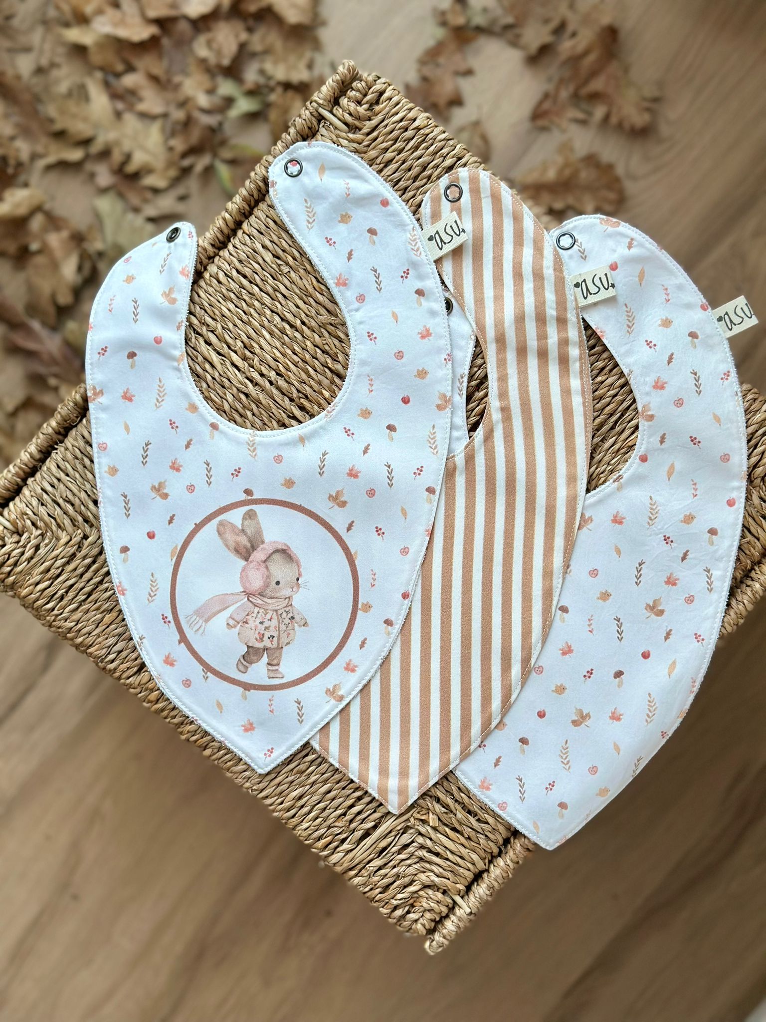 Asu Baby&Kids Mix&Match 3'Lü Organik Pamuk Önlük Ponpony