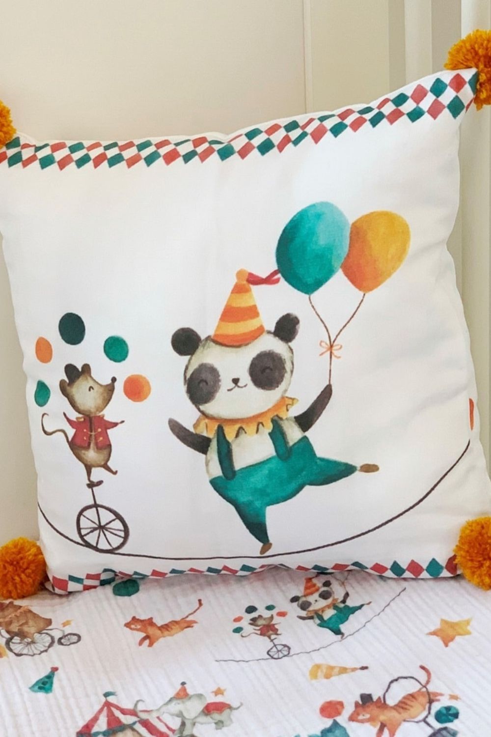 Circus Organik Pamuk Kırlent- Dolgulu 2'Li - 3