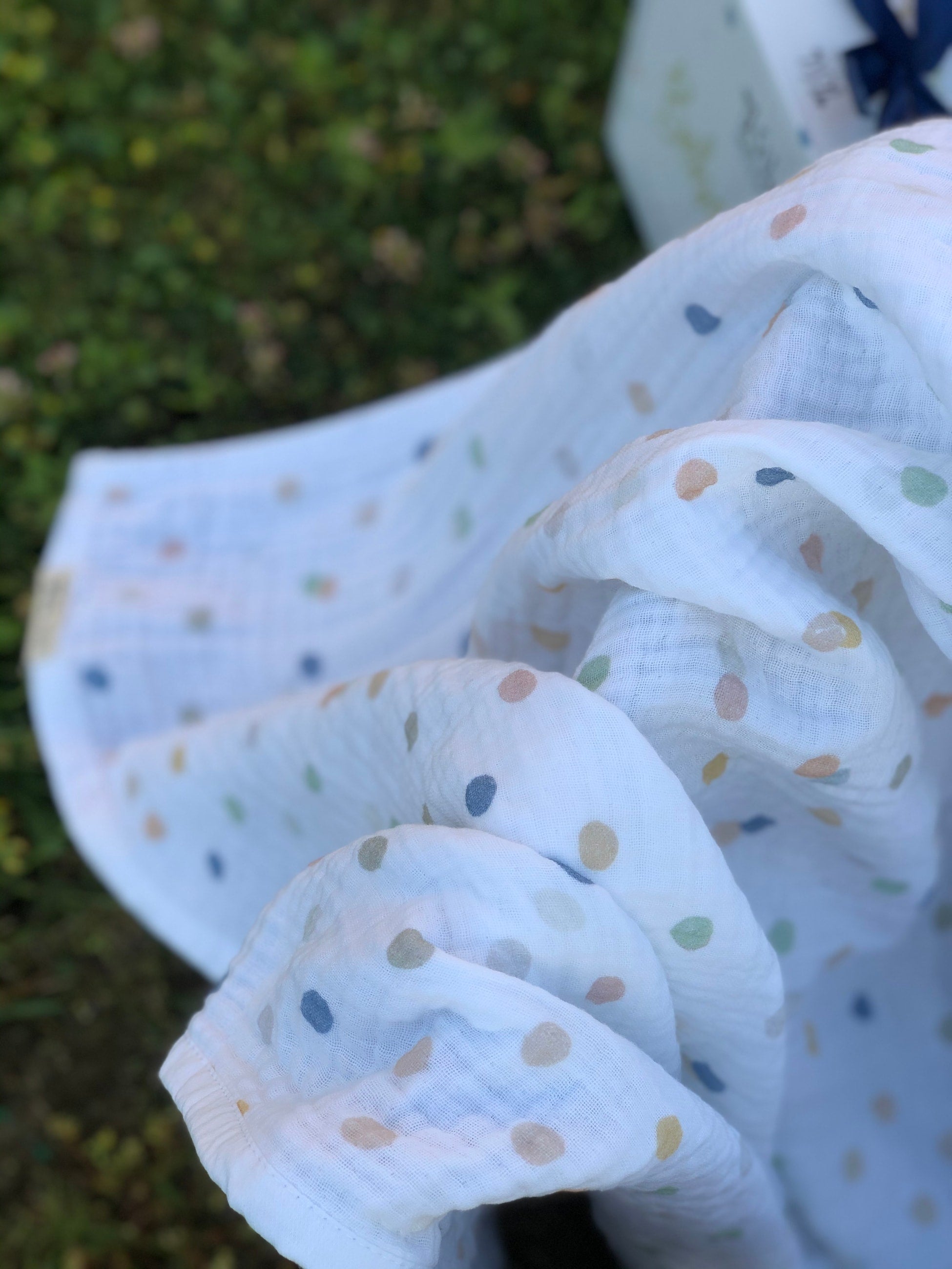 Asu Baby&Kids-Color Dot Organik 4 Kat Müslin Battaniye-Müslin Bebek Örtüsü-5-Milagron.com