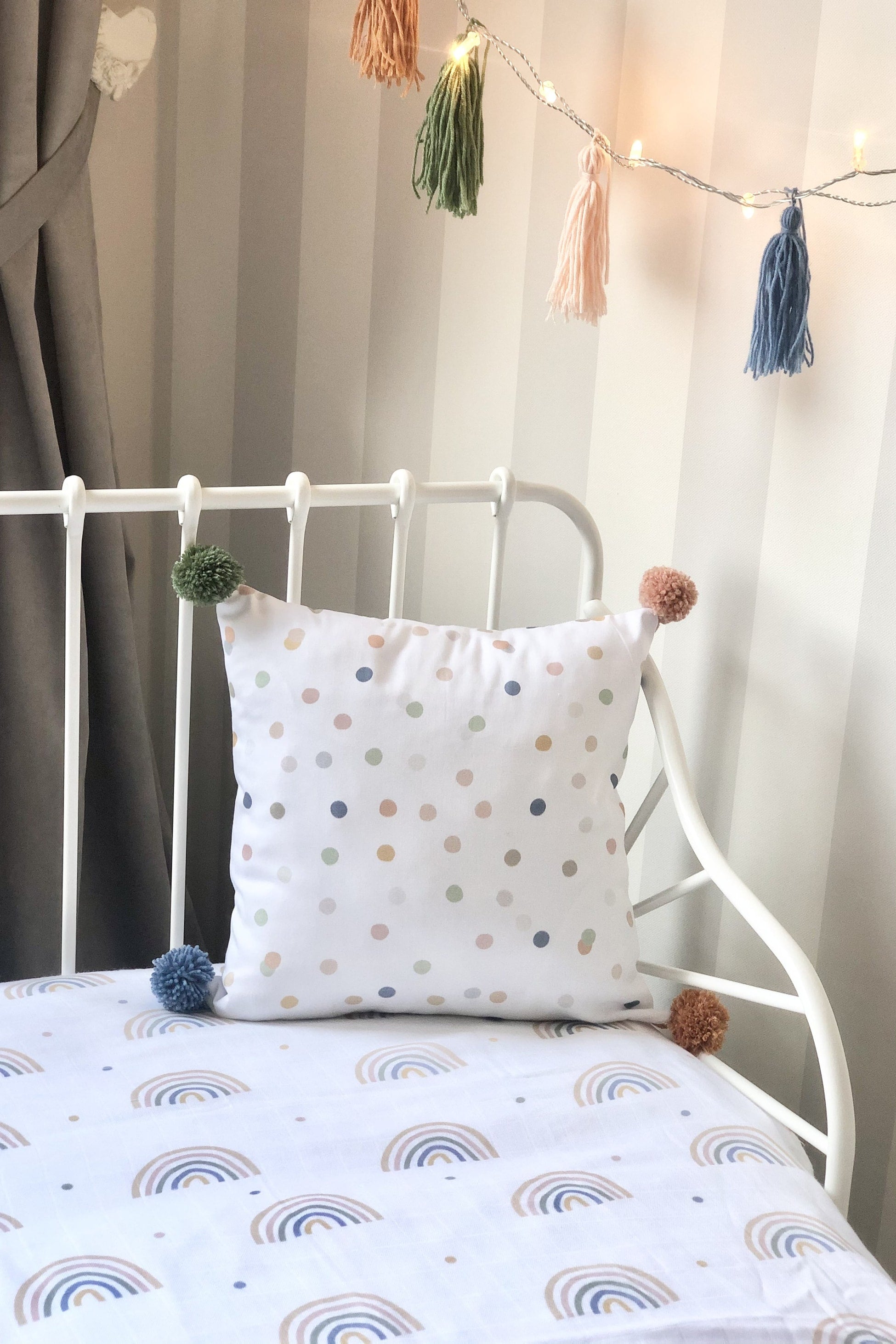 Asu Baby&Kids-Pastel Rainbow Organik Pamuk Kırlent- Dolgulu 2'Li-Kırlent-3-Milagron.com