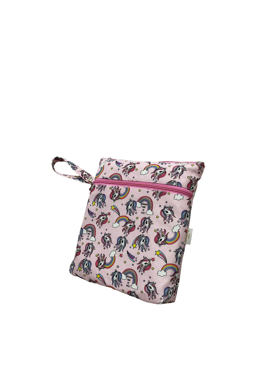 Atelier Bomonti-Mami Kids Wet&dry Su Geçirmez Islak Kuru Kirli Temiz Plaj Havuz Kreş Fonksiyonel Desenli Pembe Çanta-Omuz Çantası-1-Milagron.com