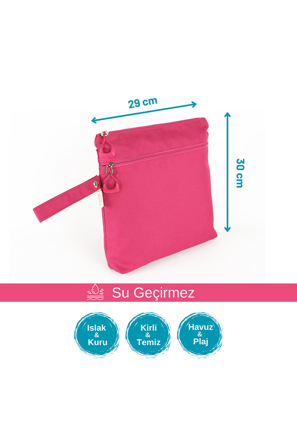 Atelier Bomonti-Mami Kids Wet&dry Su Geçirmez Islak Kuru Kirli Temiz Plaj Havuz Kreş Fonksiyonel Pembe Çanta-Omuz Çantası-3-Milagron.com