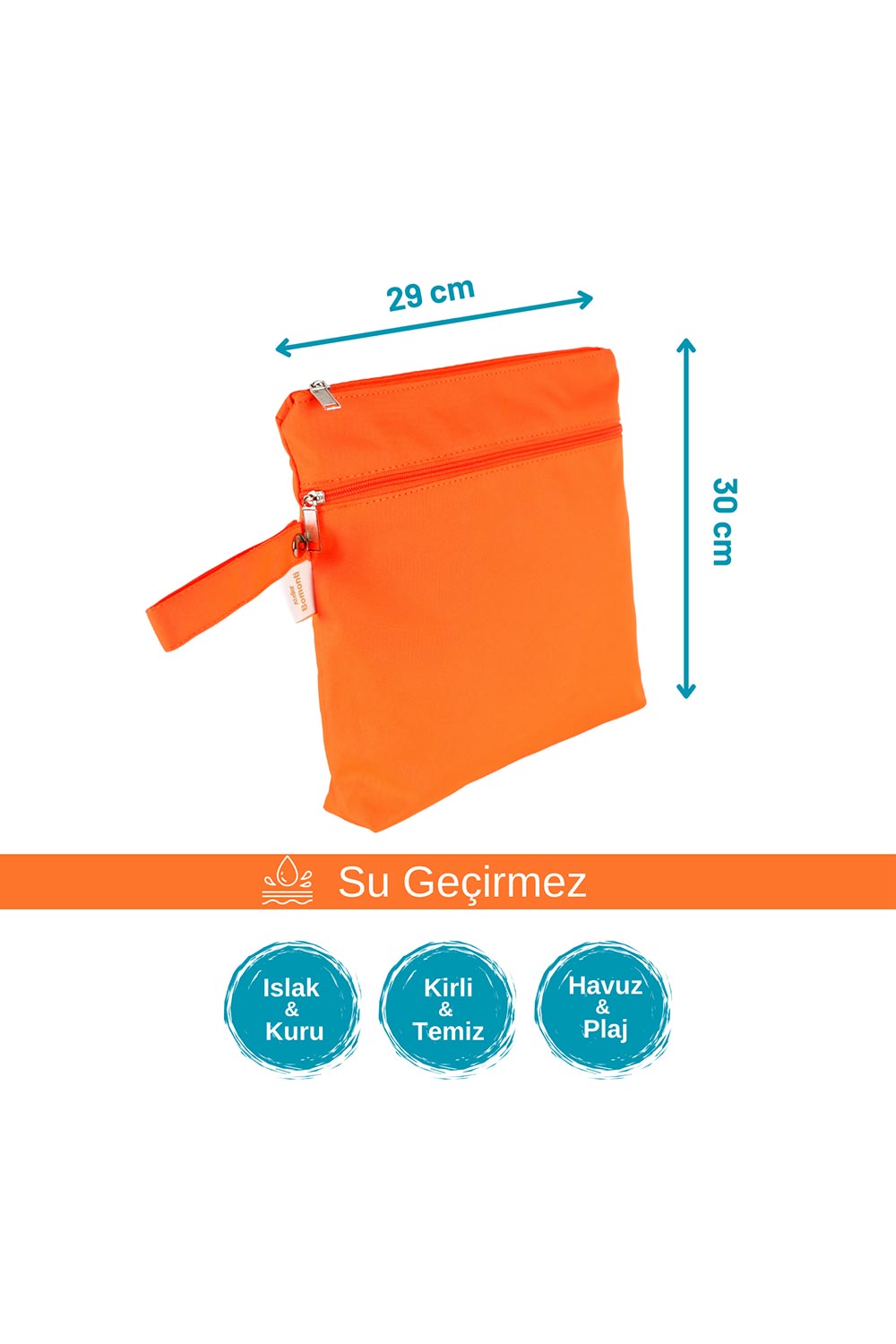 Atelier Bomonti-Mami Kids Wet&dry Su Geçirmez Islak Kuru Kirli Temiz Plaj Havuz Kreş Fonksiyonel Turuncu Çanta-Omuz Çantası-3-Milagron.com