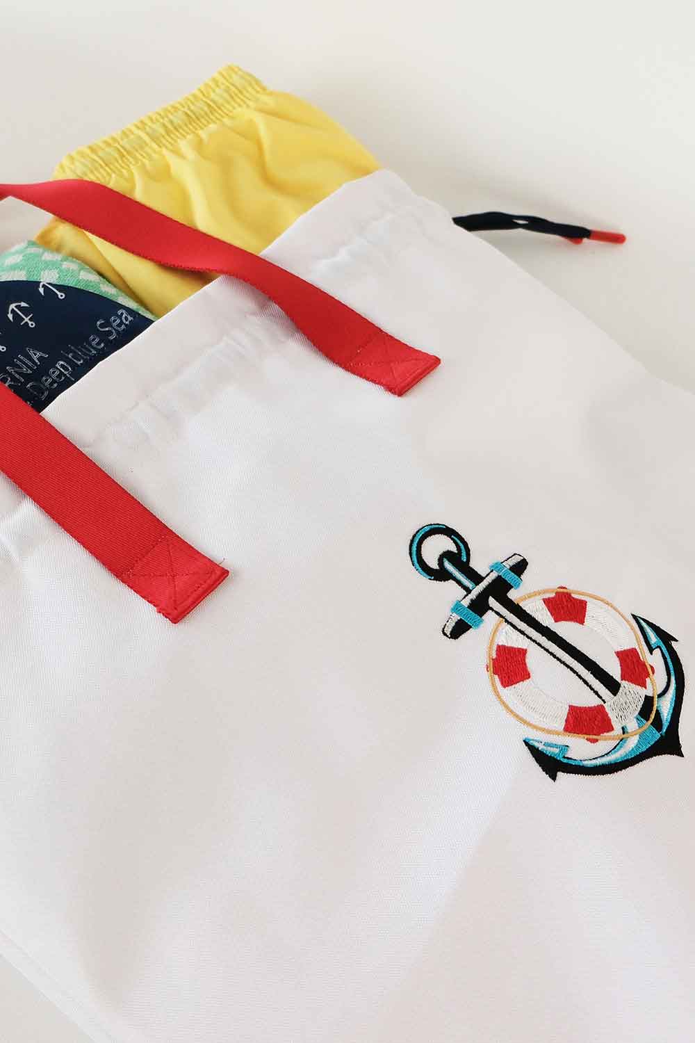 Atelier Bomonti-Marin Çapa Desen Su Geçirmez Islak Kuru, Kirli Temiz,plaj Havuz Fonksiyonel Çanta-Omuz Çantası-4-Milagron.com