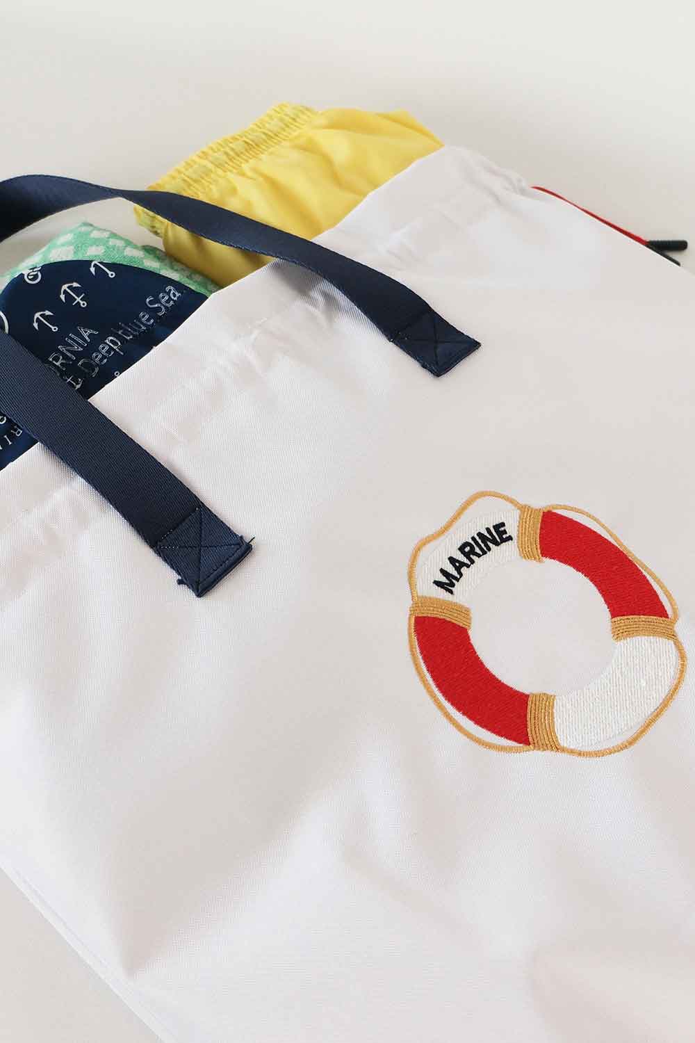 Atelier Bomonti-Marin Desen Su Geçirmez Islak Kuru, Kirli Temiz,plaj Havuz Fonksiyonel Çanta-Omuz Çantası-4-Milagron.com