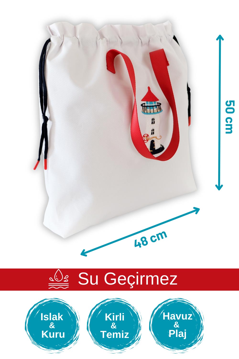 Atelier Bomonti-Marin Fener Desen Su Geçirmez Islak Kuru, Kirli Temiz,plaj Havuz Fonksiyonel Çanta-Omuz Çantası-2-Milagron.com