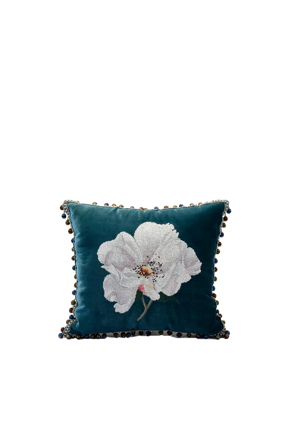 Atelier Lanazir-Gilia İşlemeli Kadife Dekoratif Yastık-Kırlent-1-Milagron.com