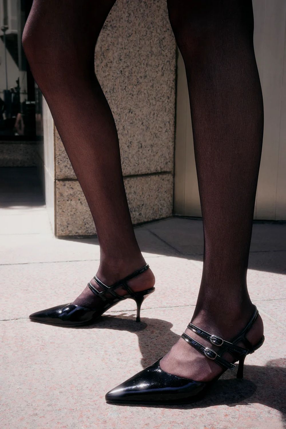 Altiva Sivriburun Siyah Deri Stiletto - 3