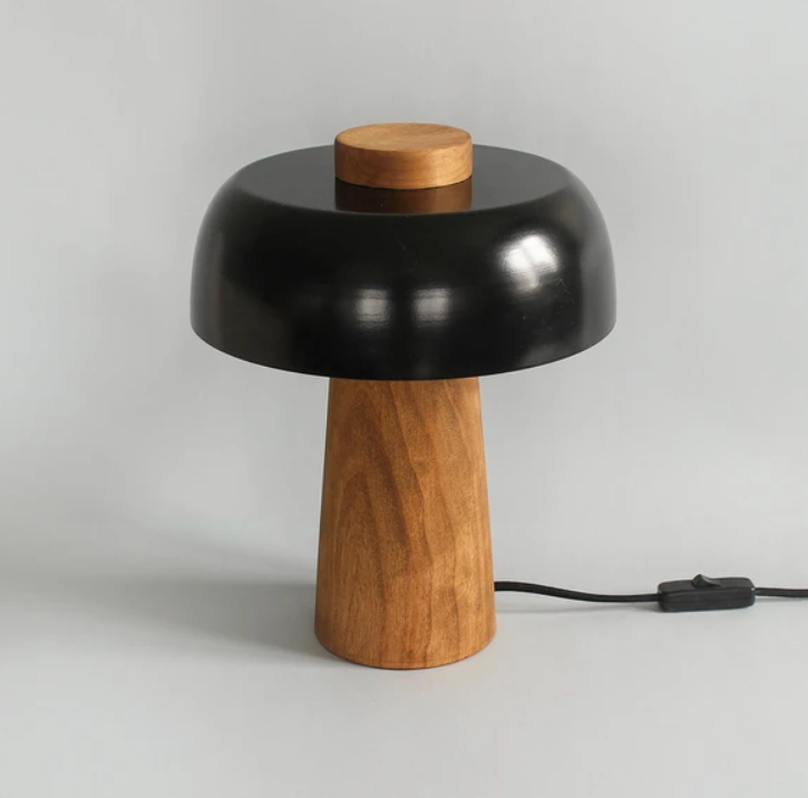 Atolye Store-Ahşap Mantar Masa Lambası Mat Beyaz-Masa Lambası-4-Milagron.com