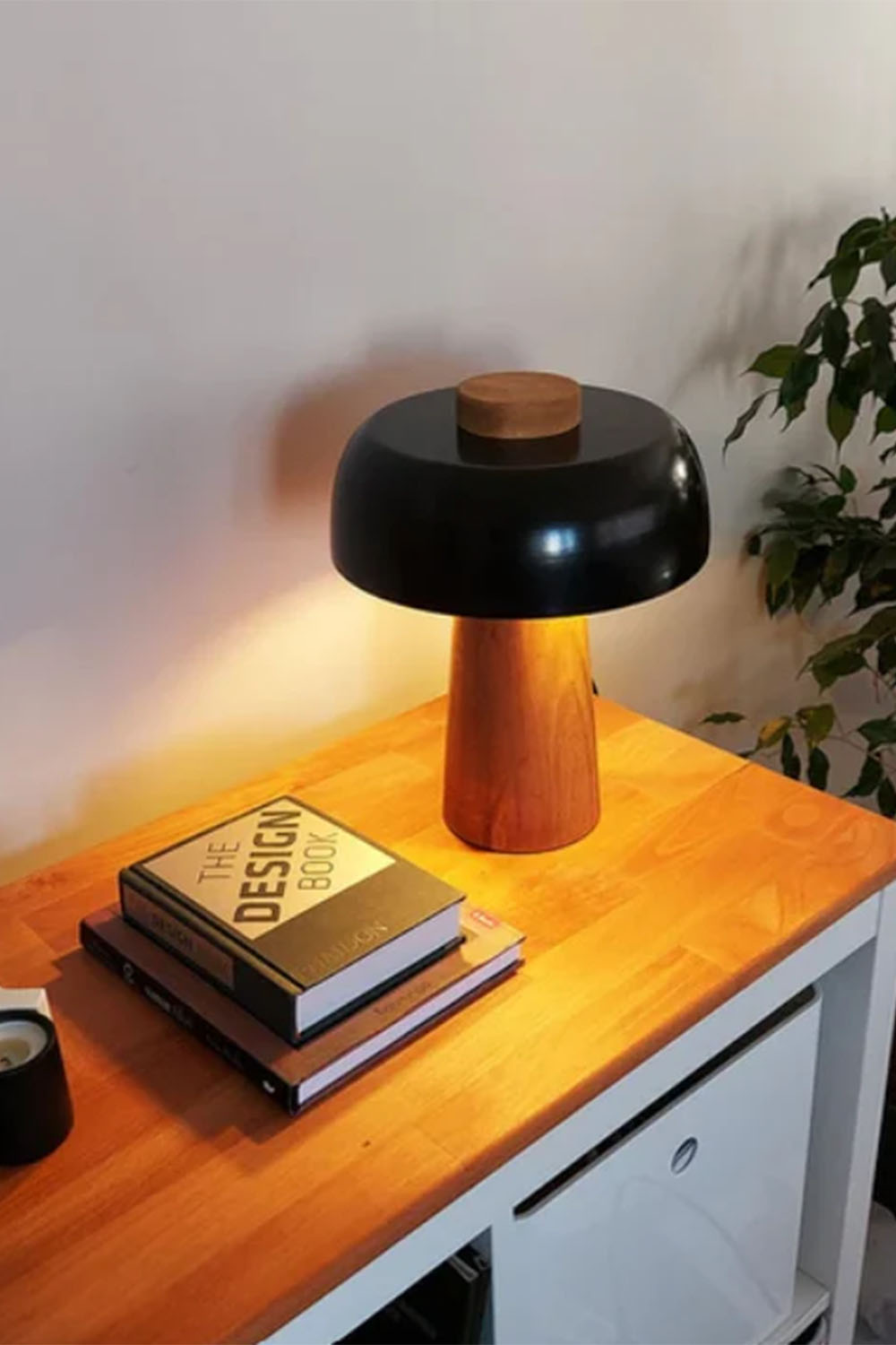 Atolye Store-Ahşap Mantar Masa Lambası Mat Beyaz-Masa Lambası-6-Milagron.com