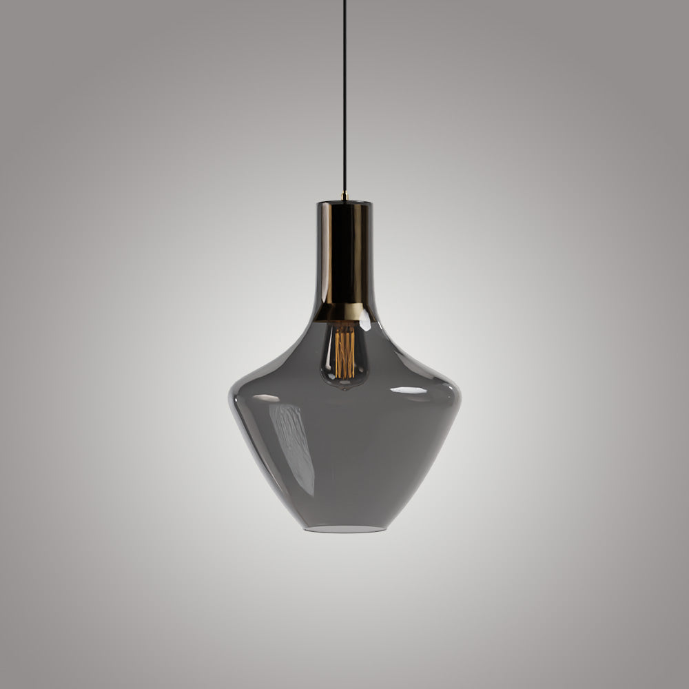 Atolye Store-Fungi Beykoz Cam Sarkıt Amber / Pirinç-Avize-3-Milagron.com