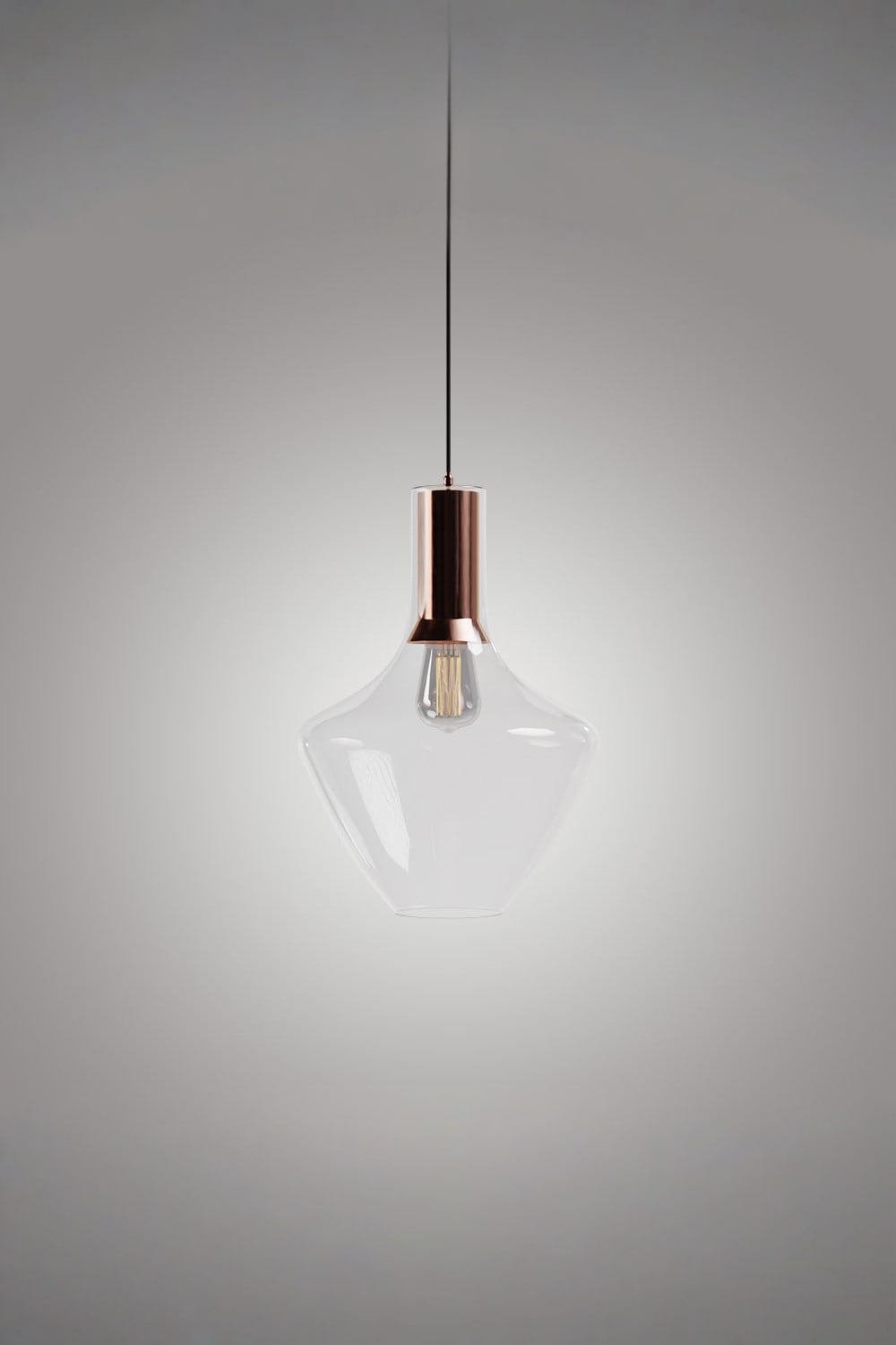 Atolye Store-Fungi Beykoz Cam Sarkıt şeffaf / Bakır-Avize-1-Milagron.com