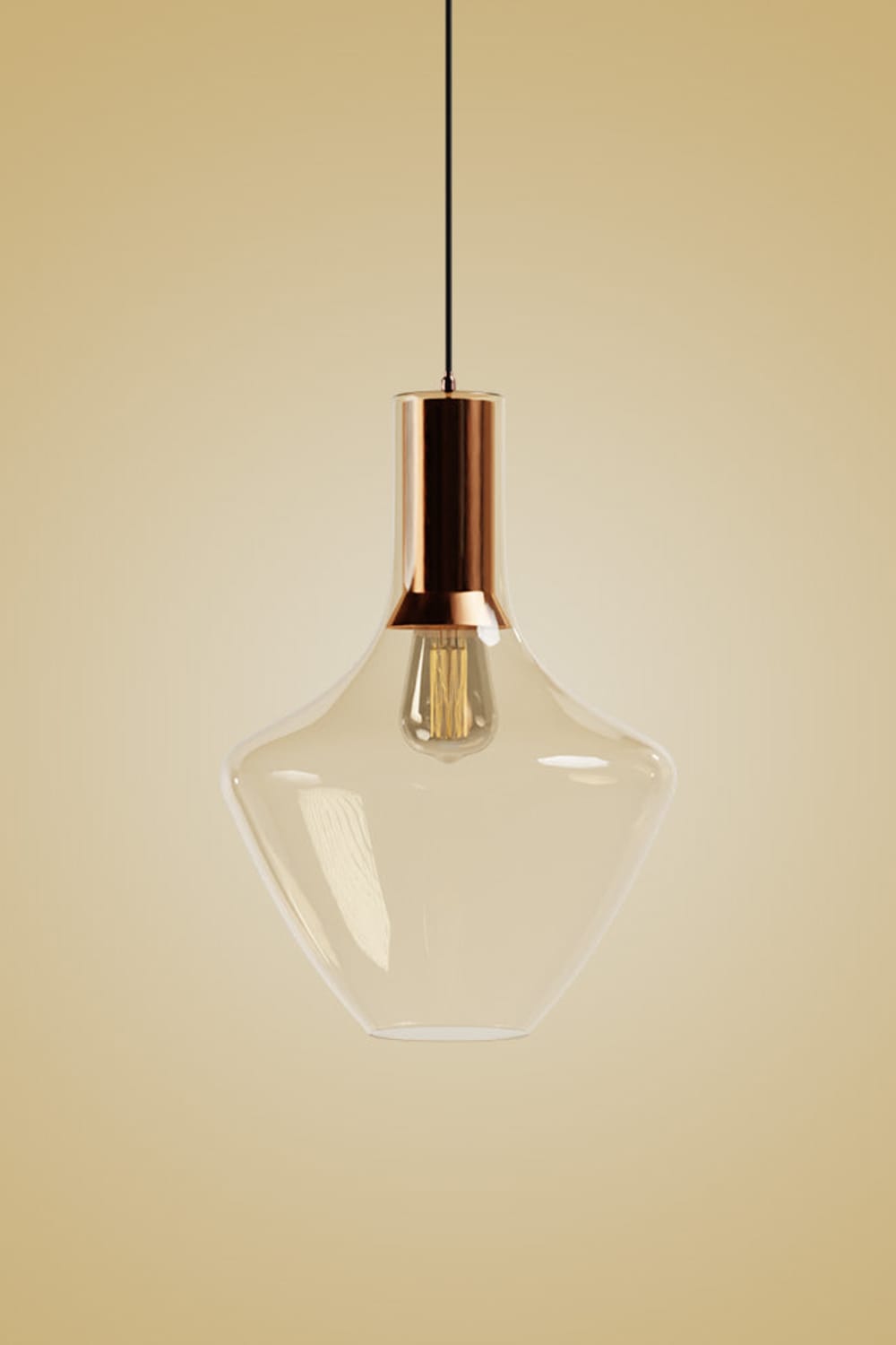 Atolye Store-Fungi Mantar Cam Sarkıt Amber/Bakır-Avize-1-Milagron.com