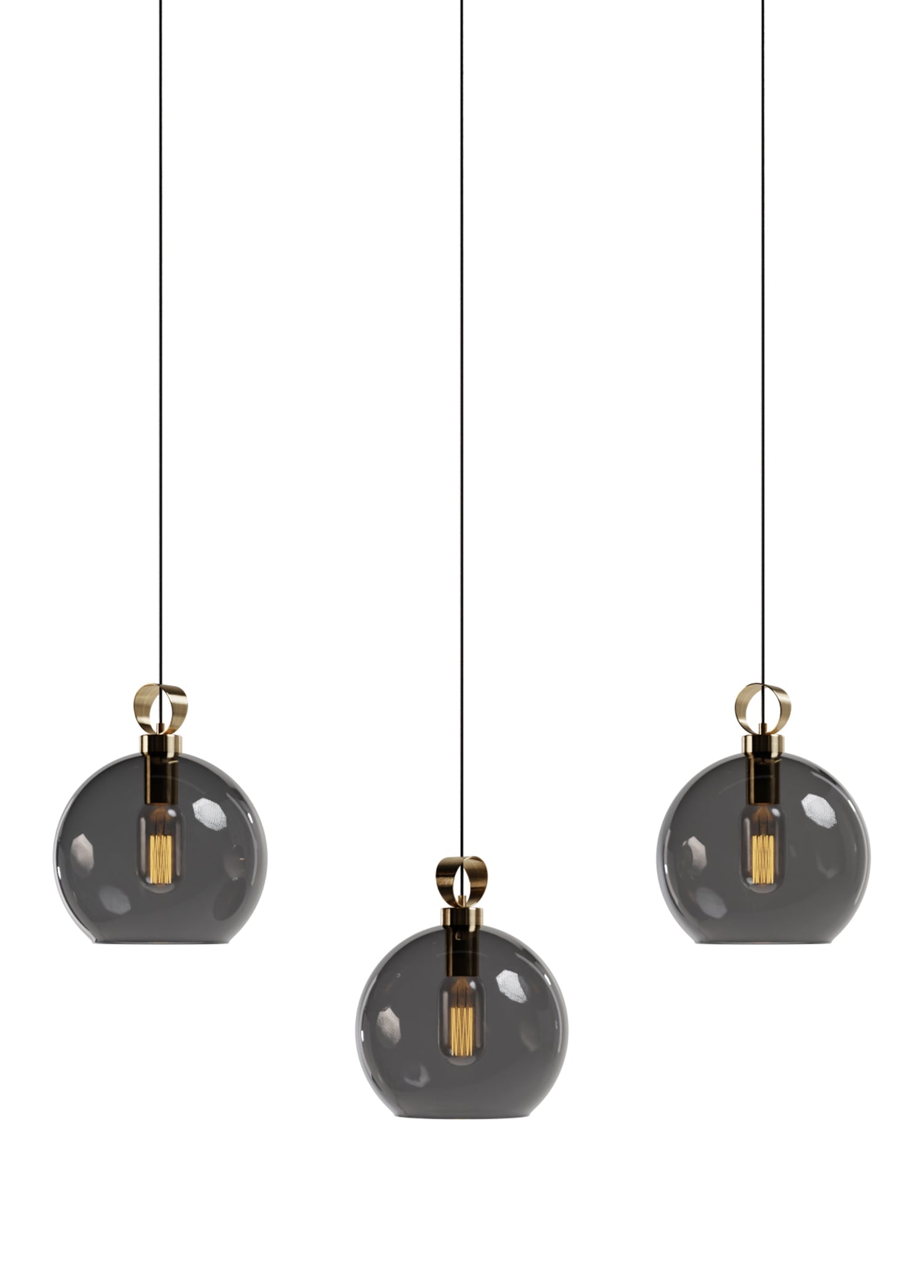 Atolye Store-Globe Pirinç Detaylı üçlü Set Lineer-Avize-9-Milagron.com