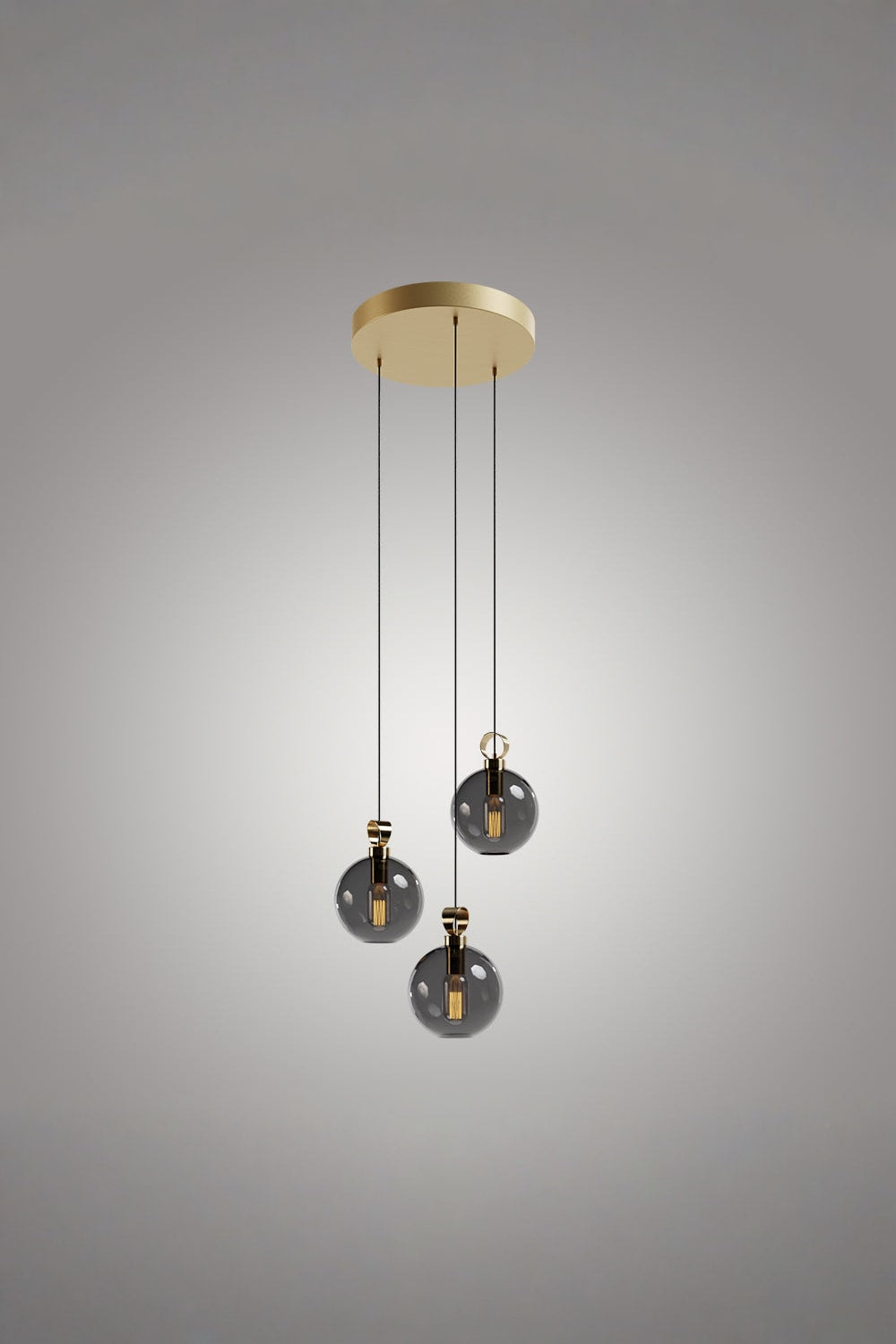 Atolye Store-Globe Pirinç Detaylı üçlü Set Yuvarlak-Avize-1-Milagron.com