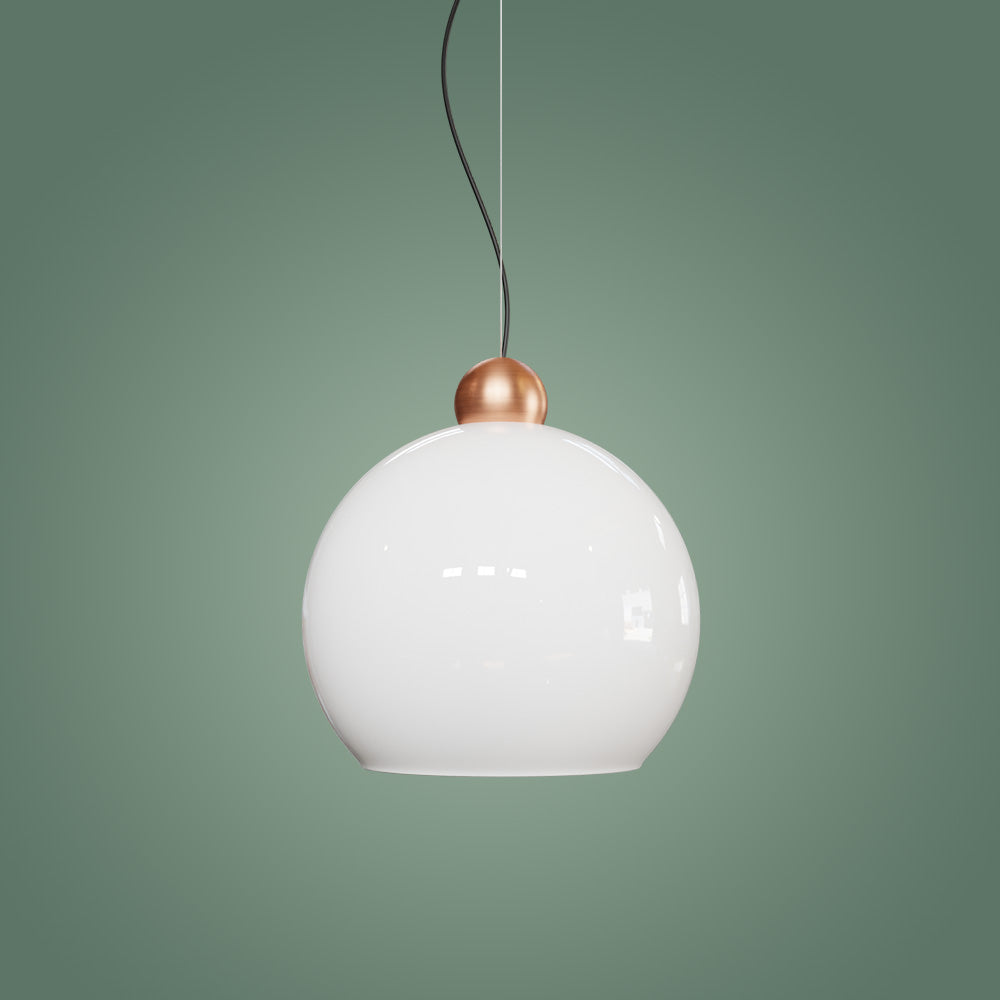 Atolye Store-Globe Sarkıt Mat Bakır Parlak Beyaz 20 Cm-Avize-5-Milagron.com