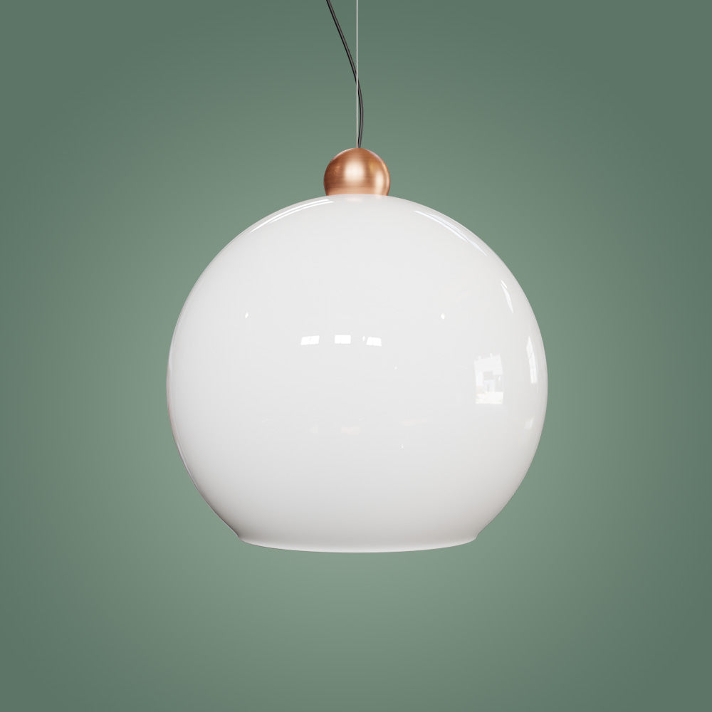 Atolye Store-Globe Sarkıt Mat Bakır Parlak Beyaz 20 Cm-Avize-9-Milagron.com