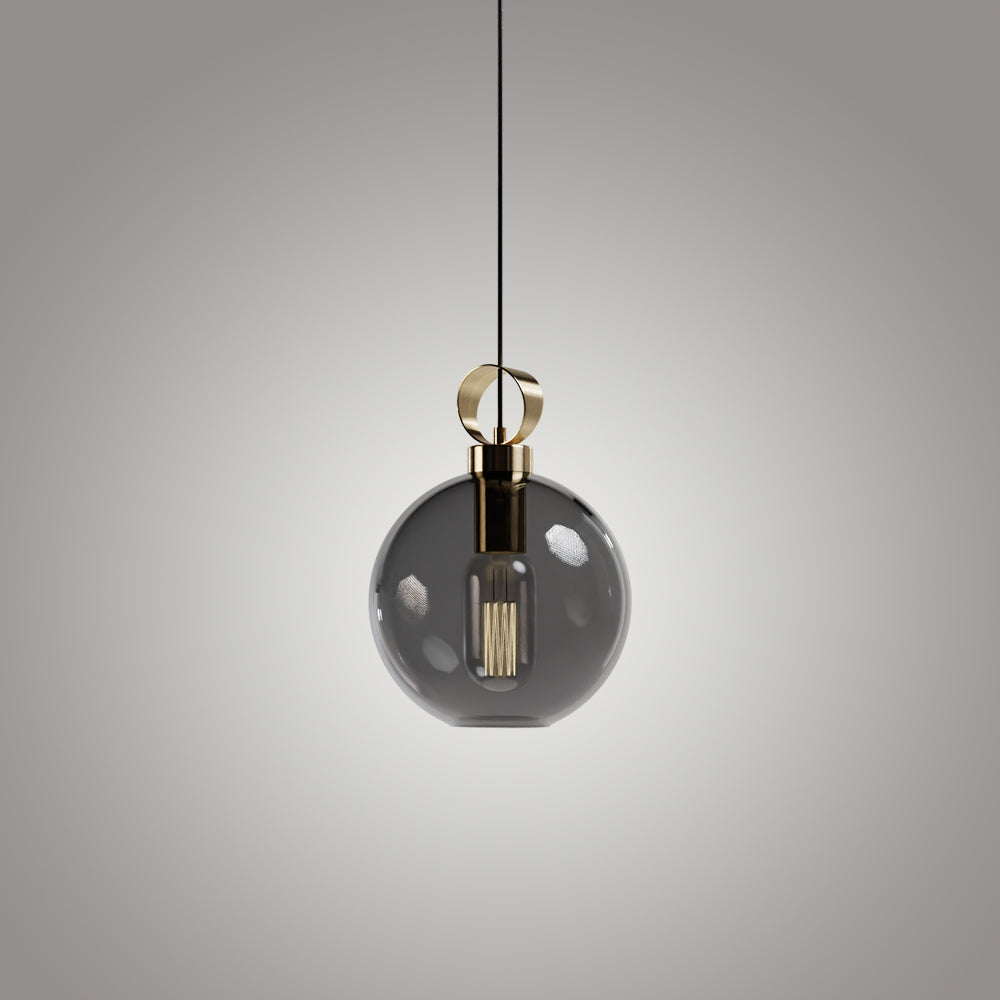 Atolye Store-Globe Sarkıt Mat Pirinç Füme-Avize-3-Milagron.com