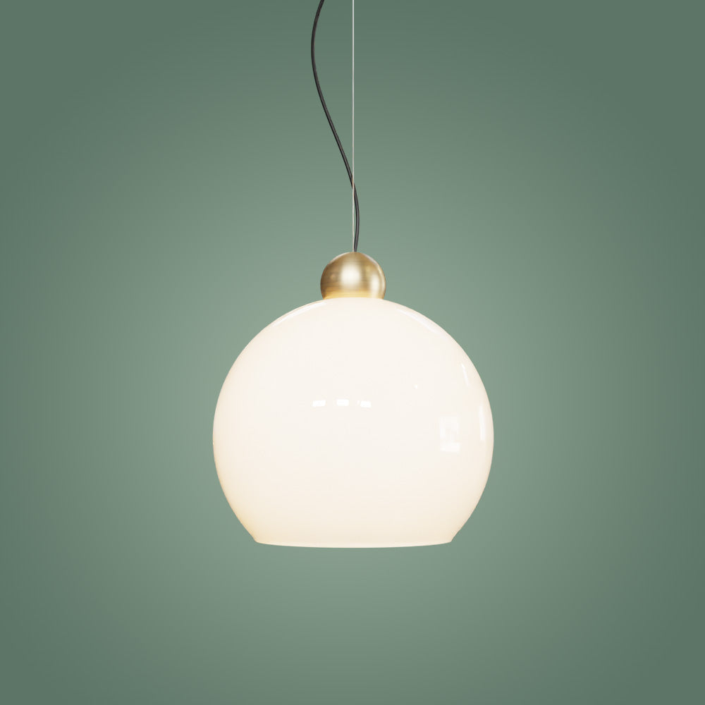 Atolye Store-Globe Sarkıt Mat Pirinç Parlak Beyaz-Avize-10-Milagron.com