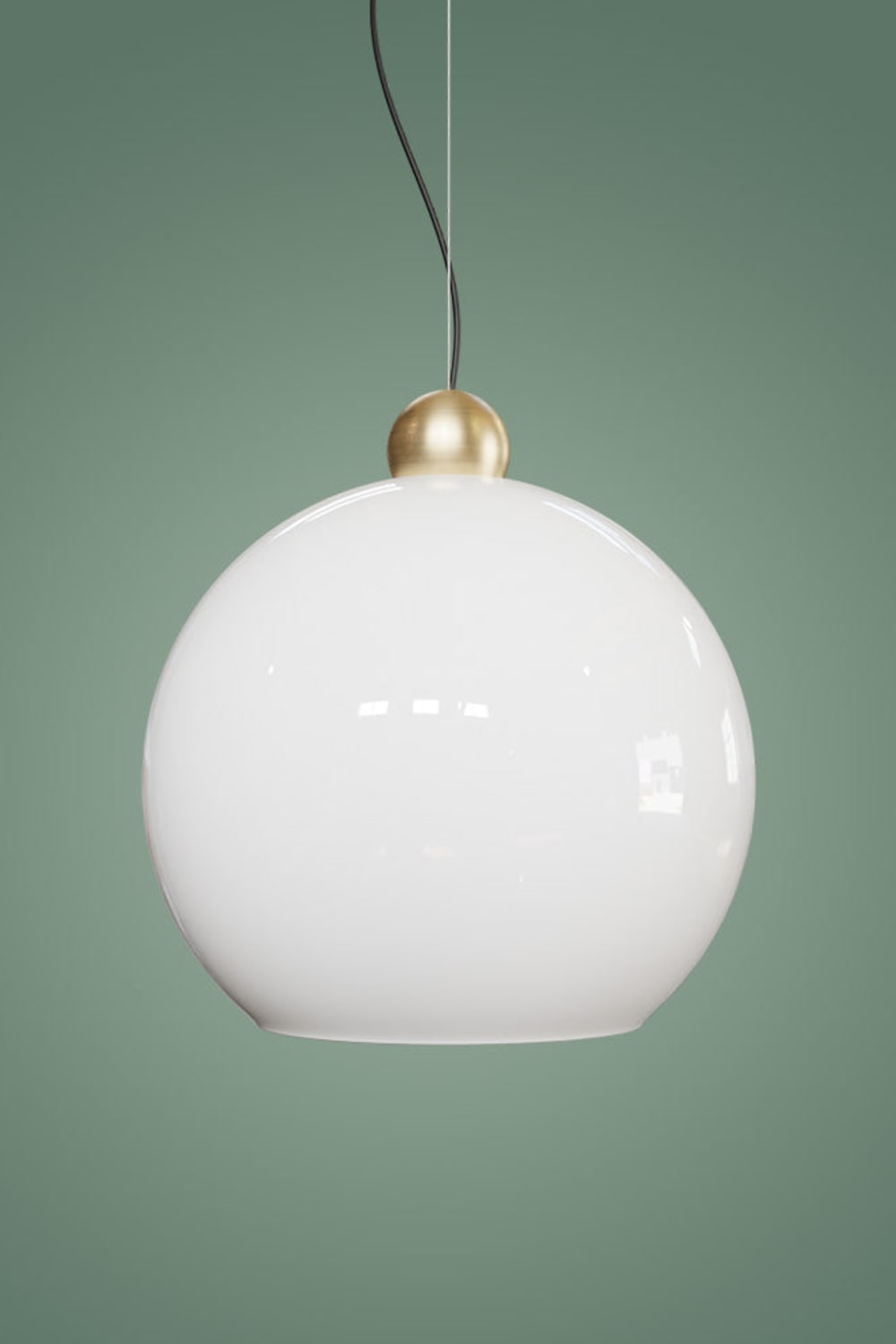 Atolye Store-Globe Sarkıt Mat Pirinç Parlak Beyaz-Avize-1-Milagron.com