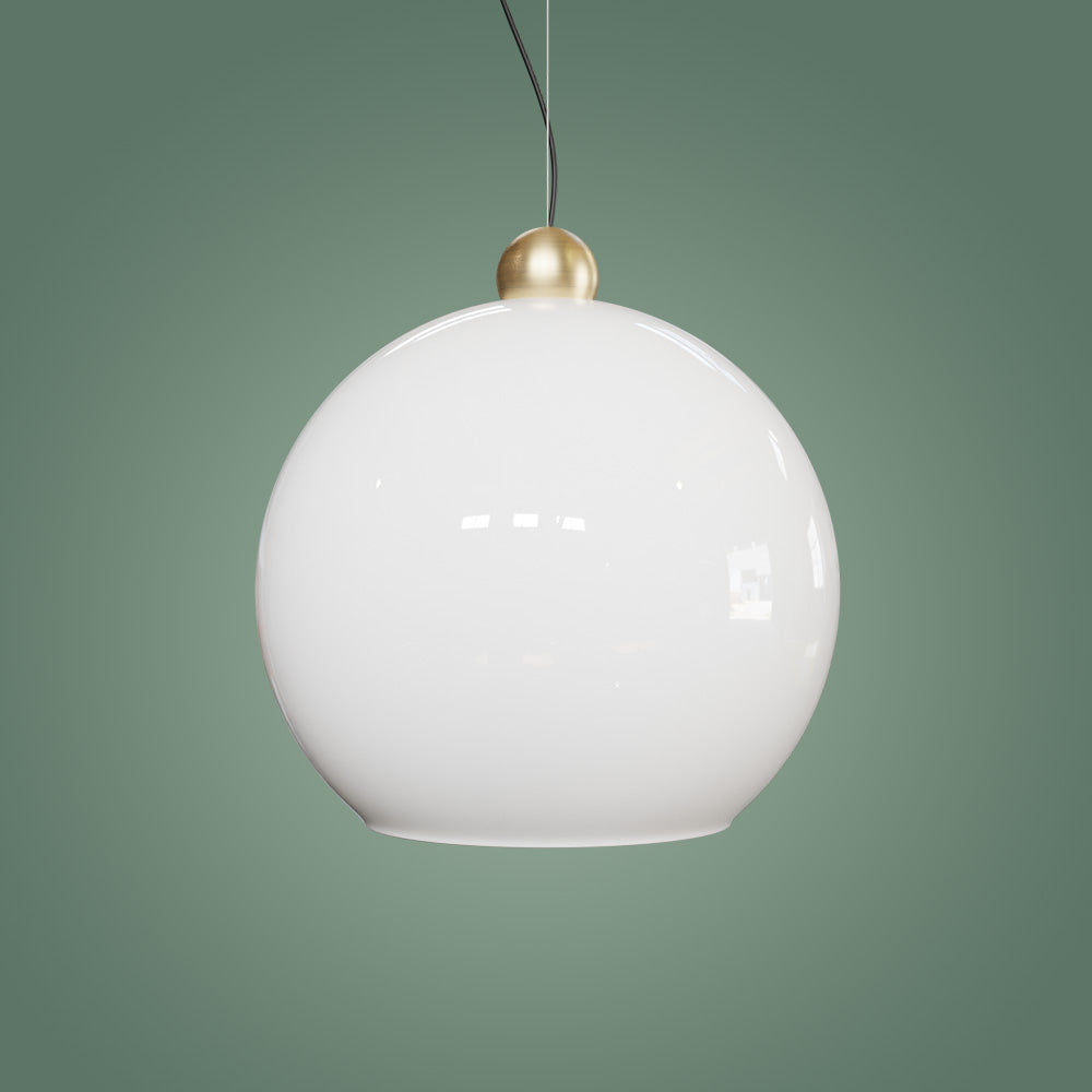 Atolye Store-Globe Sarkıt Mat Pirinç Parlak Beyaz-Avize-3-Milagron.com