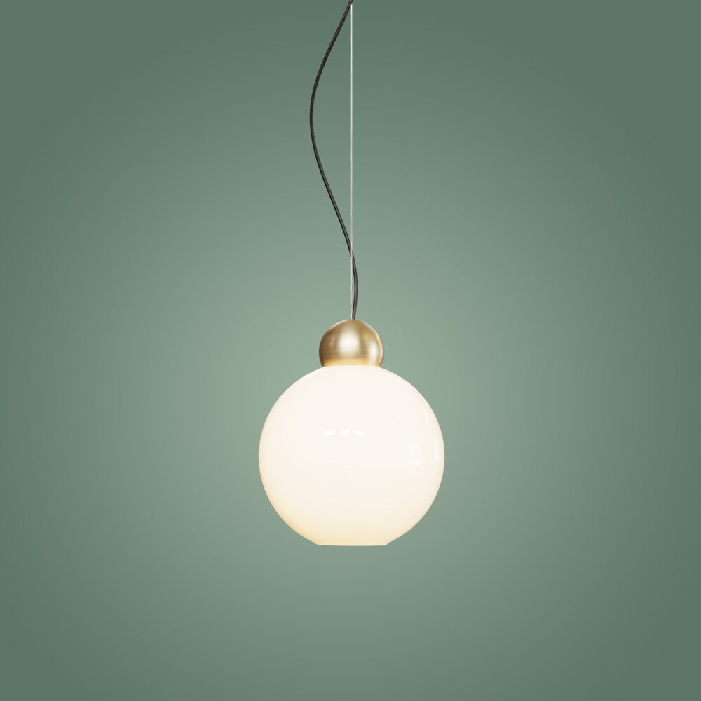 Atolye Store-Globe Sarkıt Mat Pirinç Parlak Beyaz-Avize-6-Milagron.com