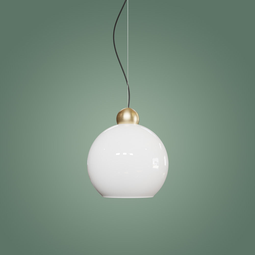 Atolye Store-Globe Sarkıt Mat Pirinç Parlak Beyaz-Avize-7-Milagron.com