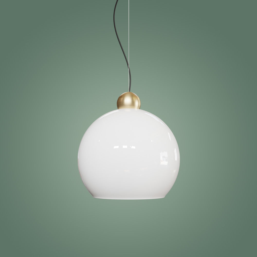 Atolye Store-Globe Sarkıt Mat Pirinç Parlak Beyaz-Avize-9-Milagron.com