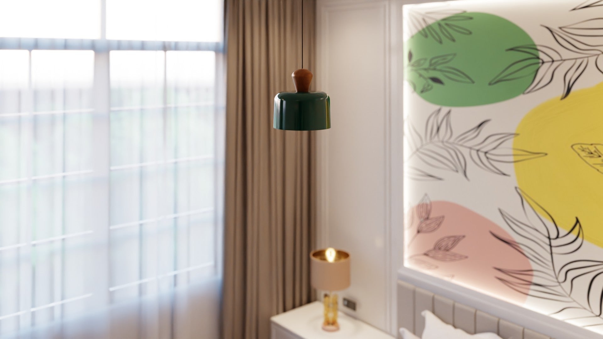 Atolye Store-Rainbow Medium Petrol Yeşili-Avize-3-Milagron.com