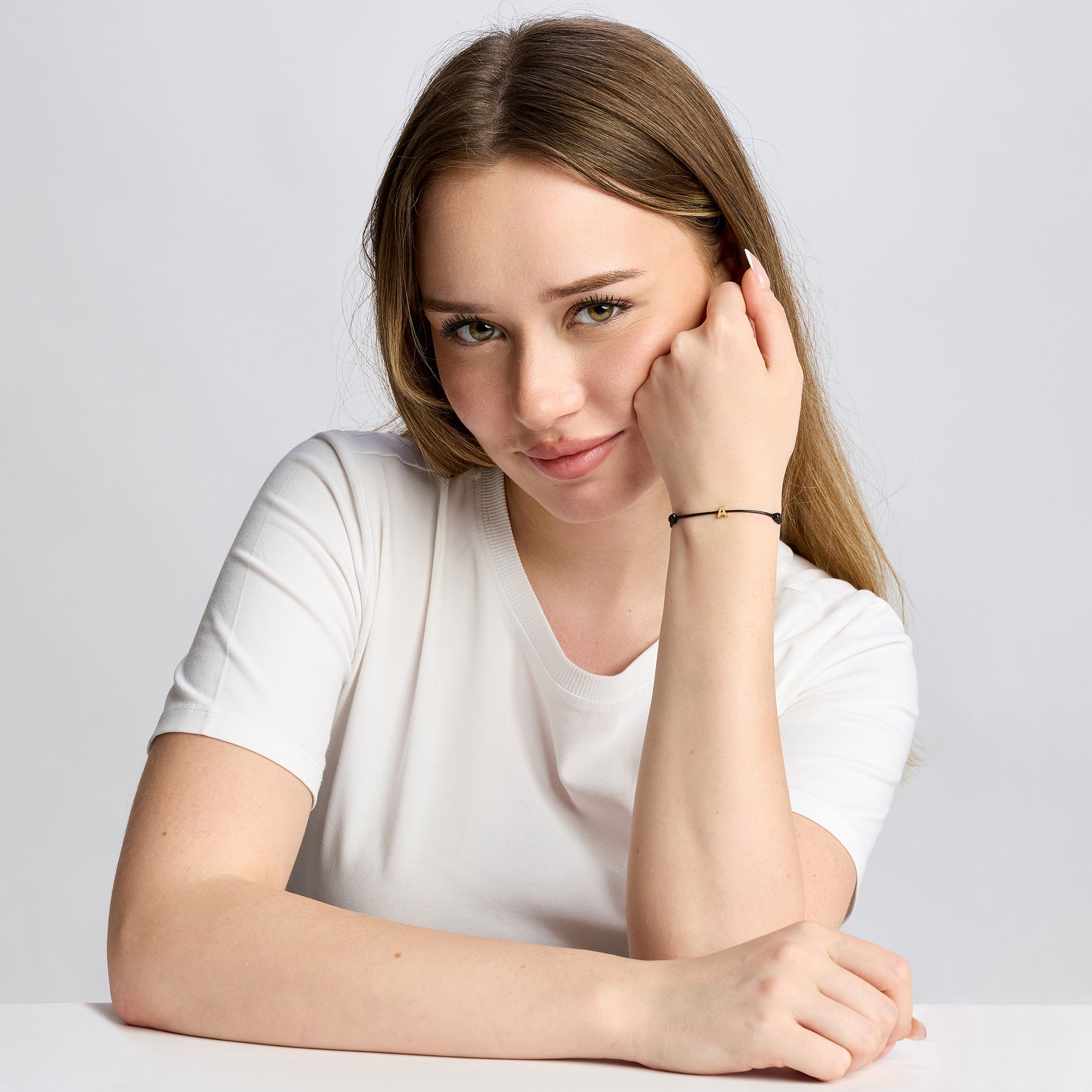 Alphabet Black Chance Bracelet In Gold
