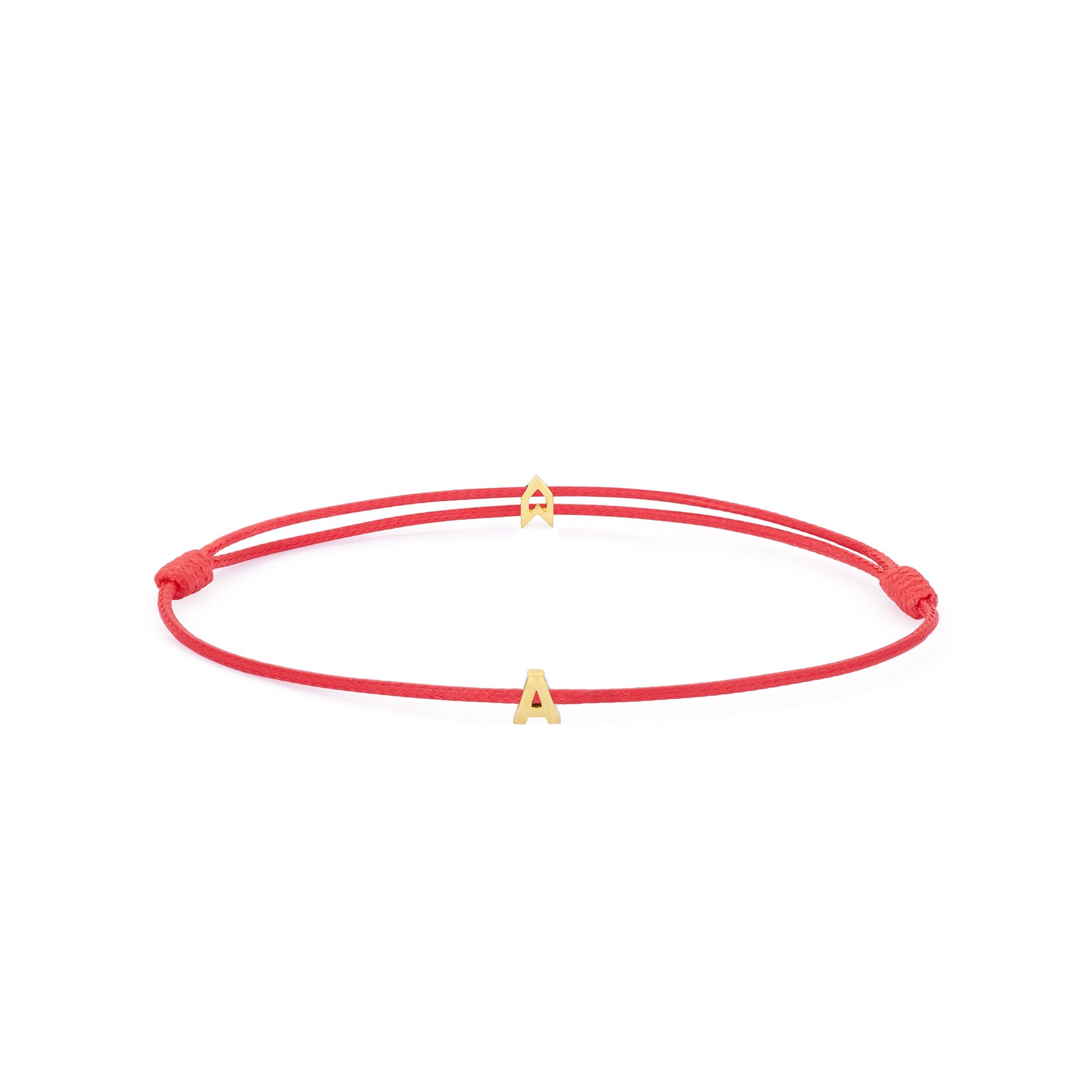 Alphabet Red Chance Bracelet In Gold