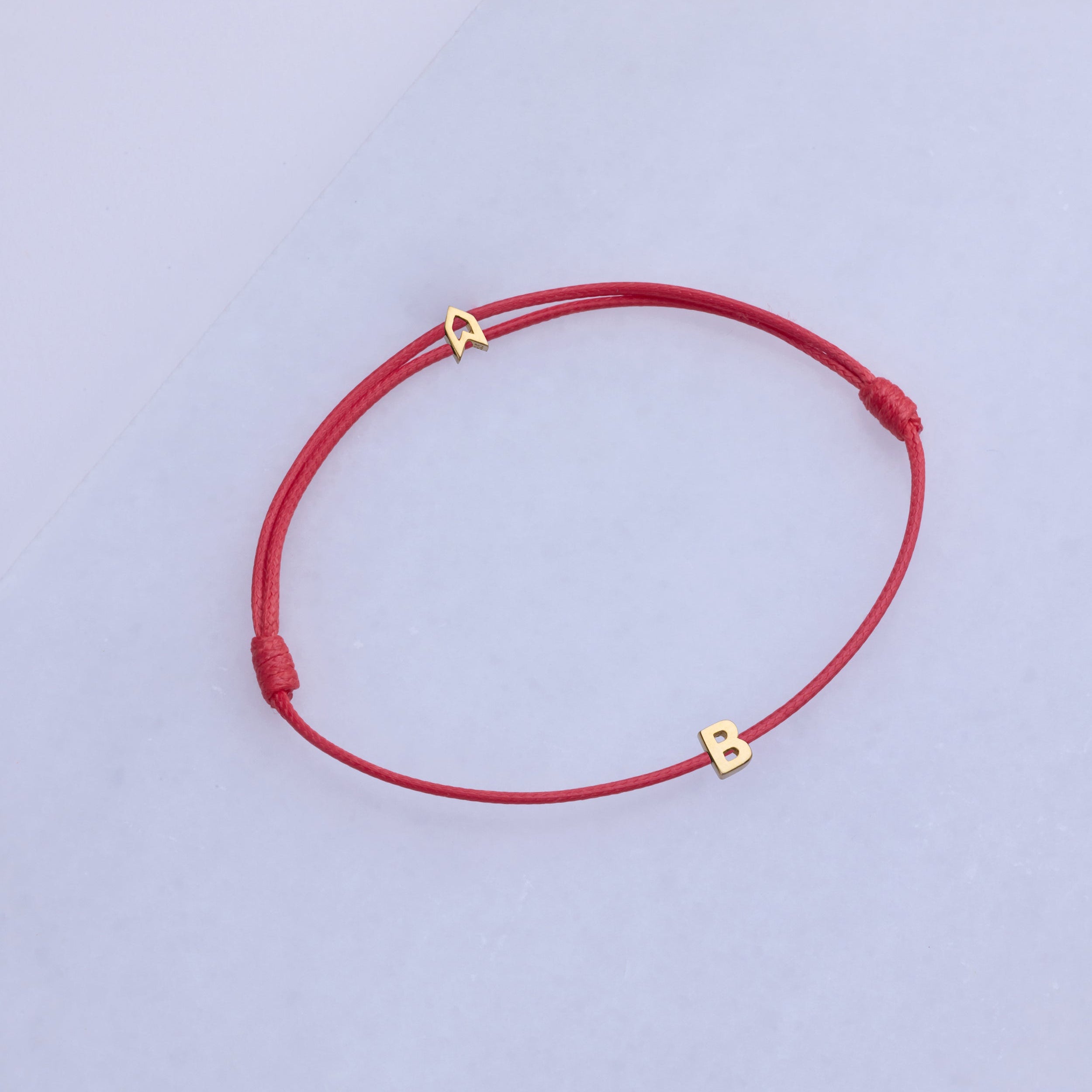Alphabet Red Chance Bracelet In Gold