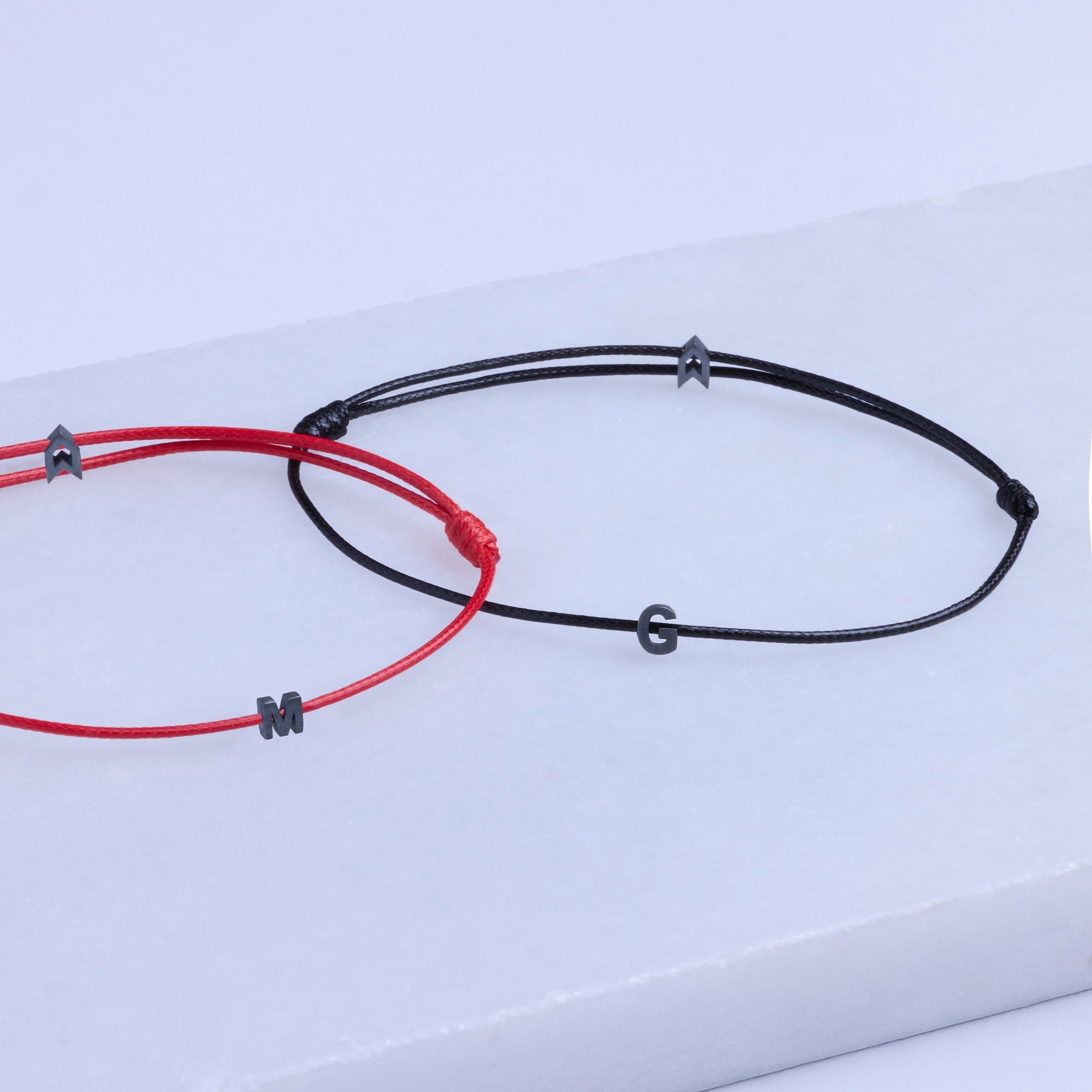 Alphabet Red Chance Bracelet In Oxide