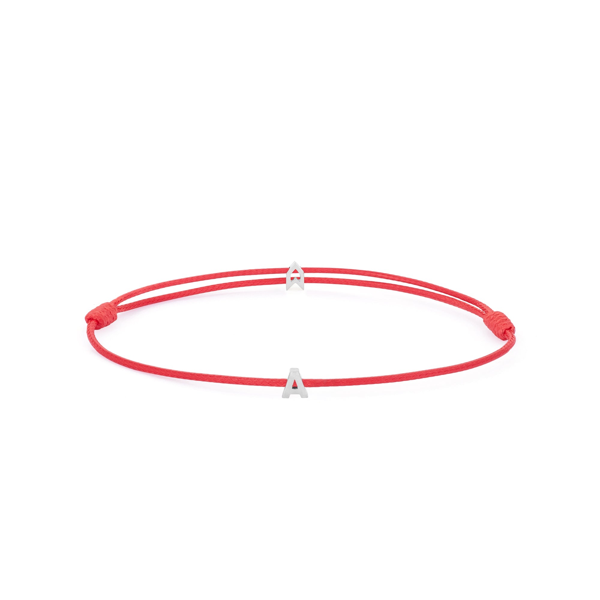 Alphabet Red Chance Bracelet In Silver