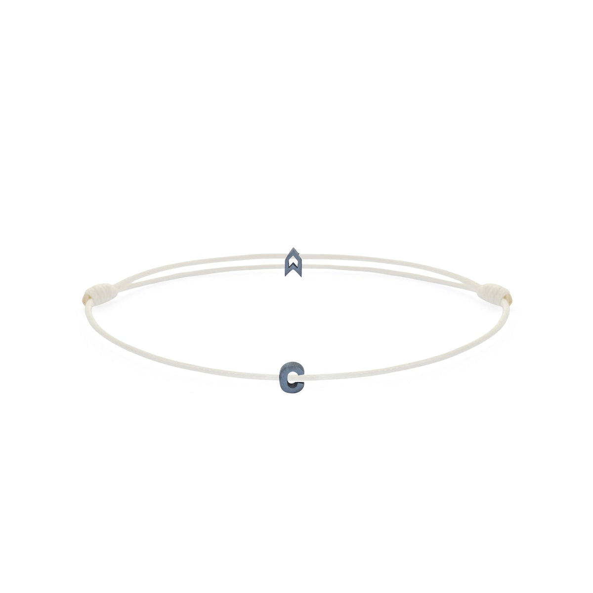 Alphabet White Chance Bracelet In Oxide