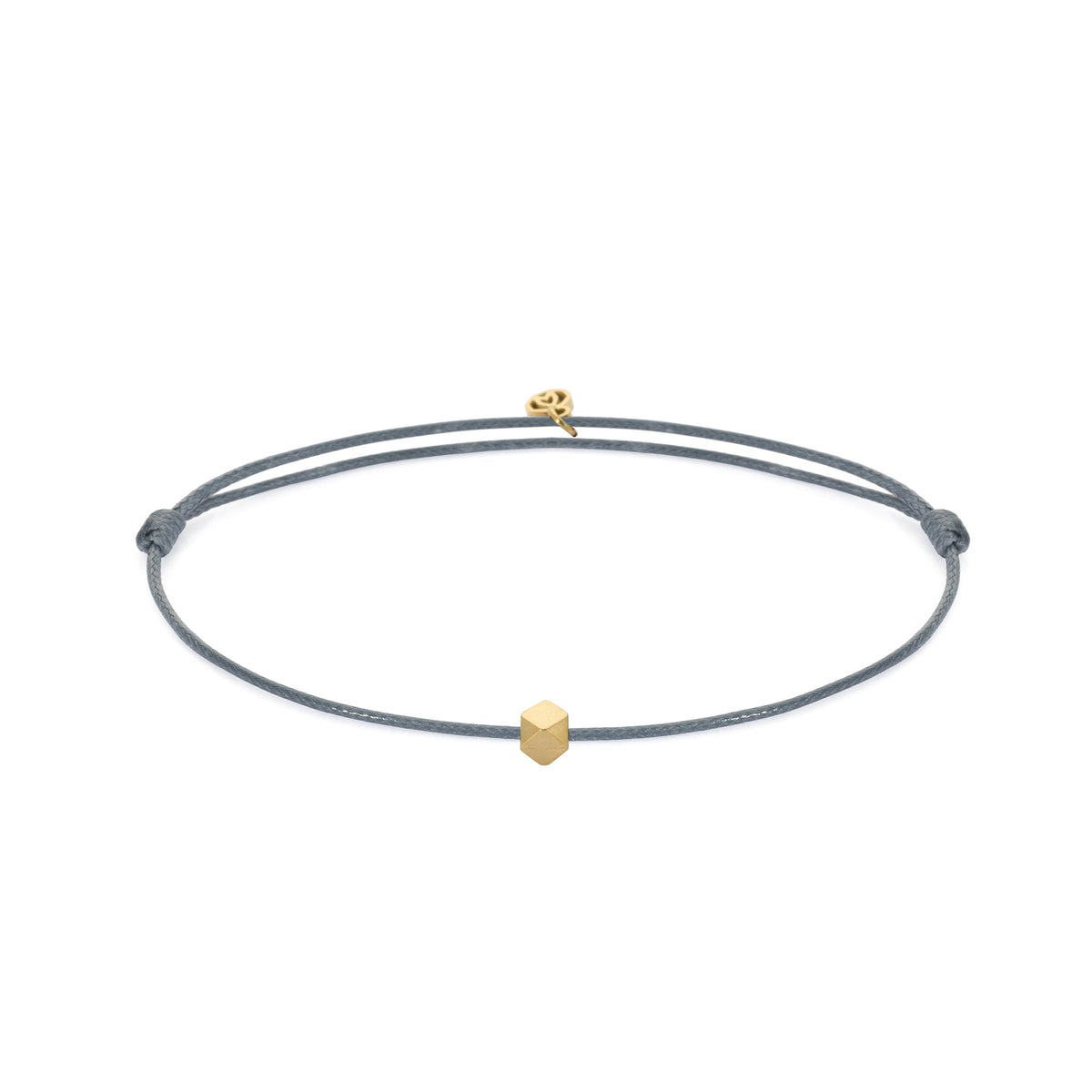 Grey Cord Bracelet In Gold