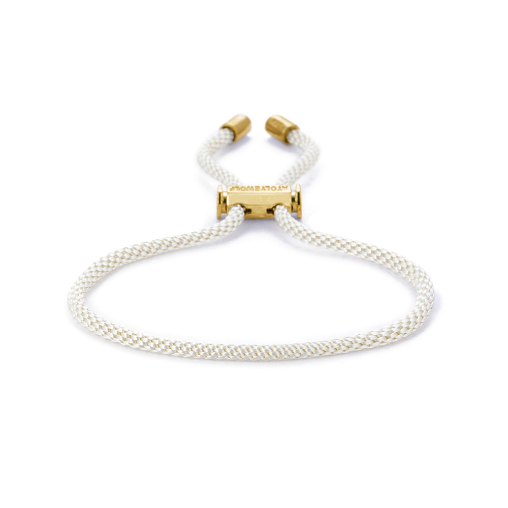 White Lace Bracelet In Gold