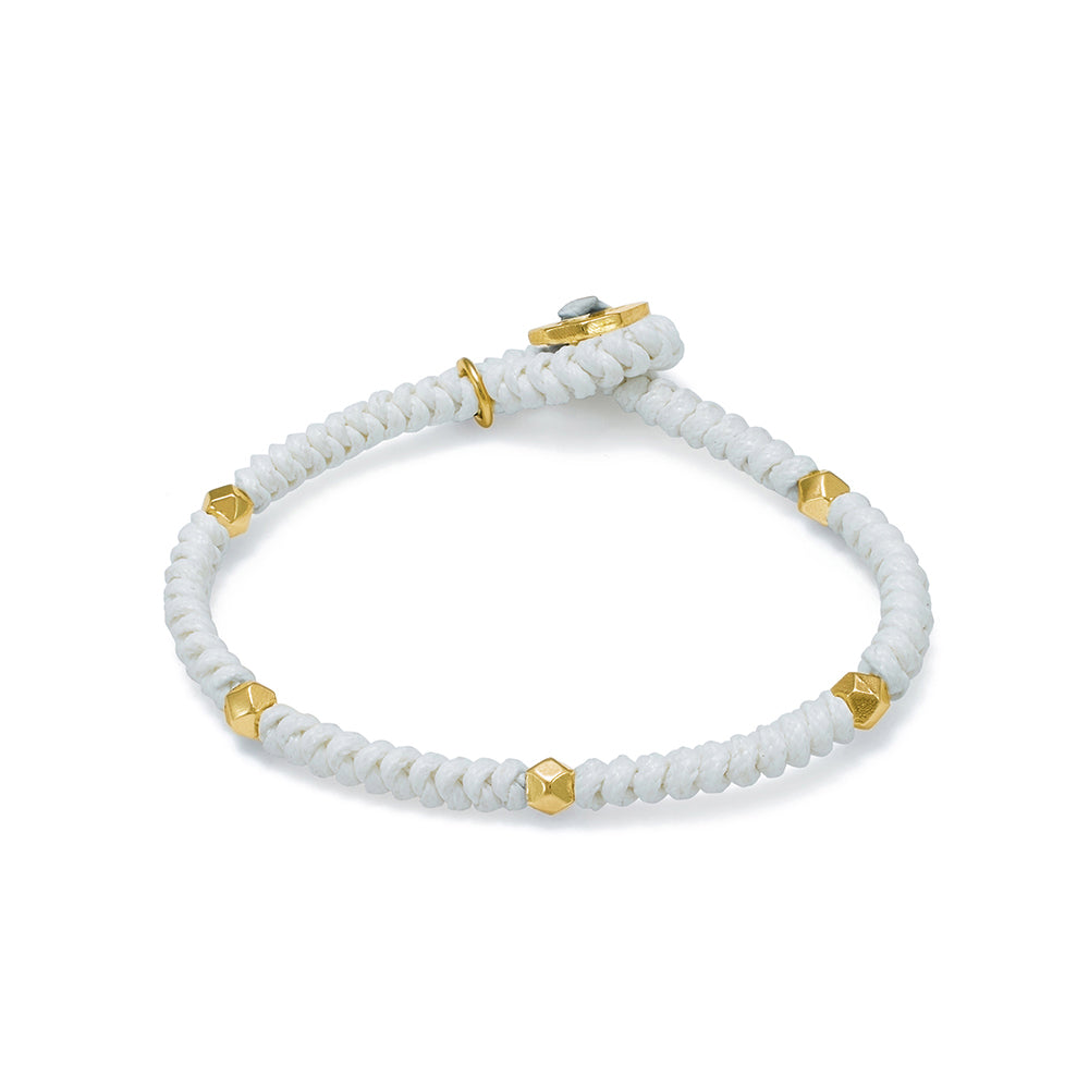 White Snake Knot Bracelet In Gold