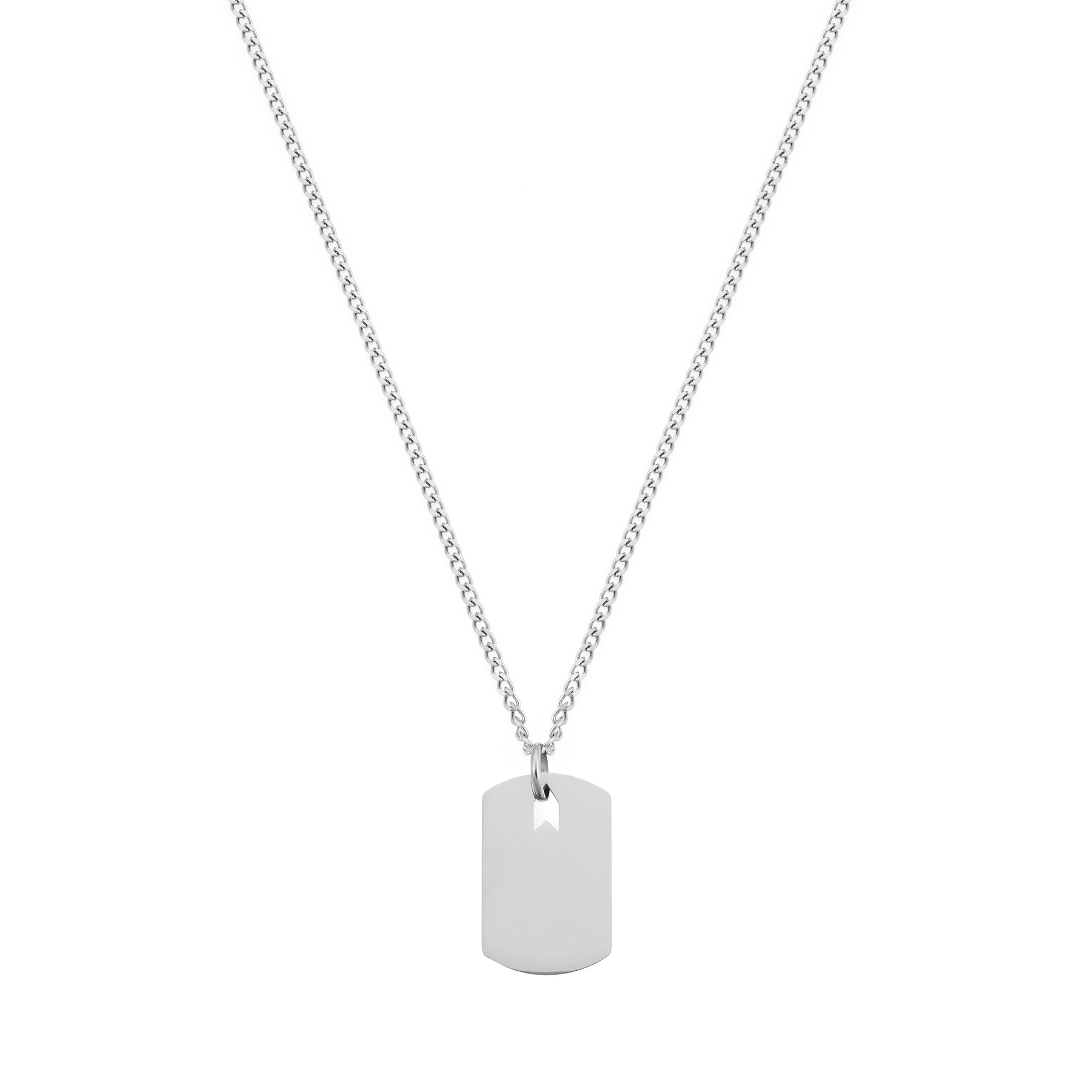 Big Plate Necklace In Silver