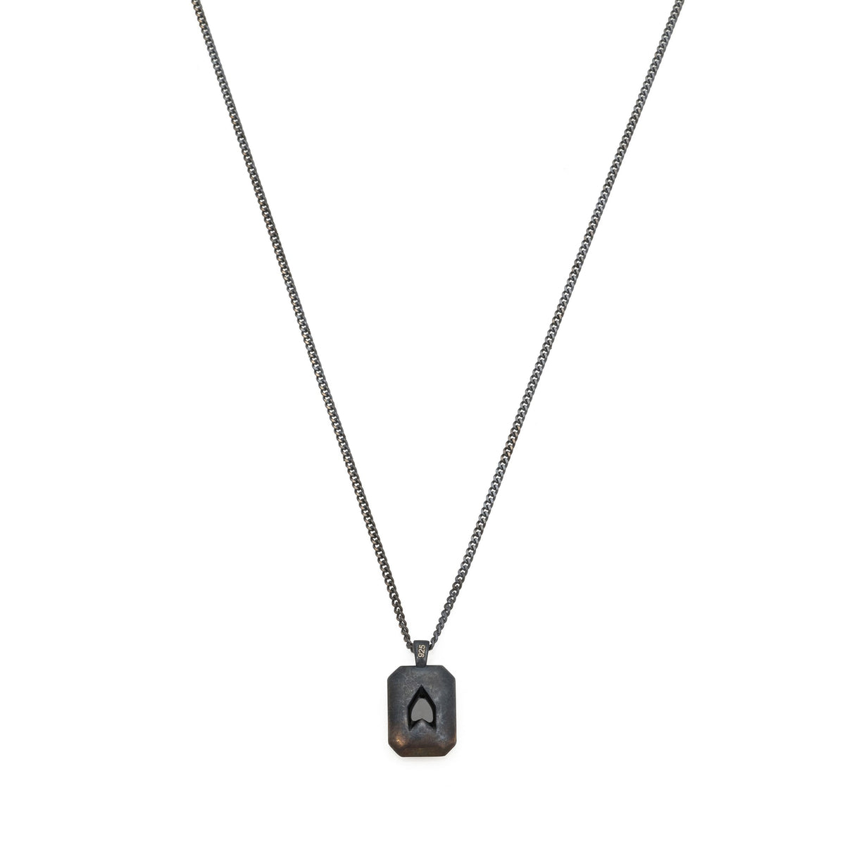 Black Baguette Necklace In Oxide