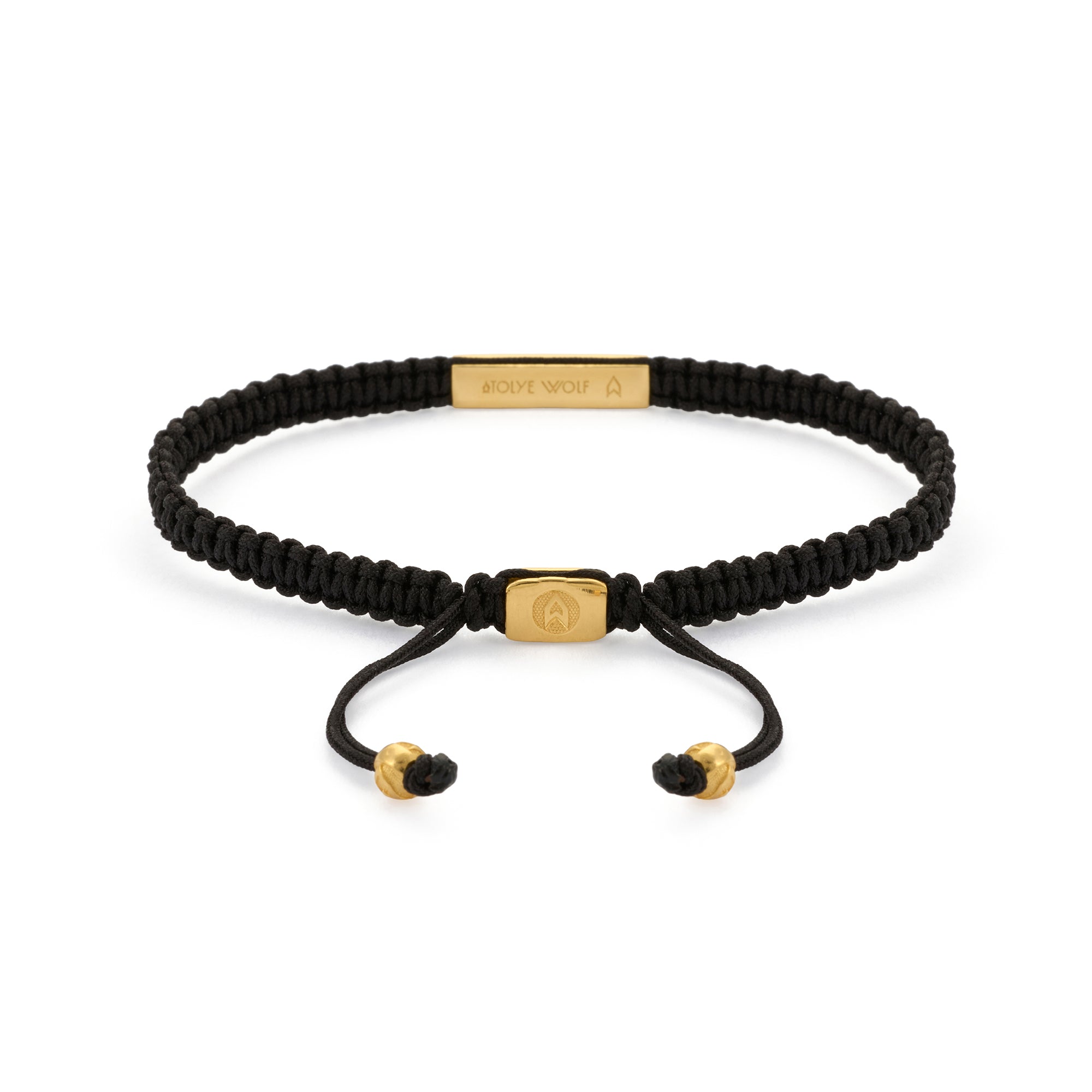 Black Wall Bracelet In Gold