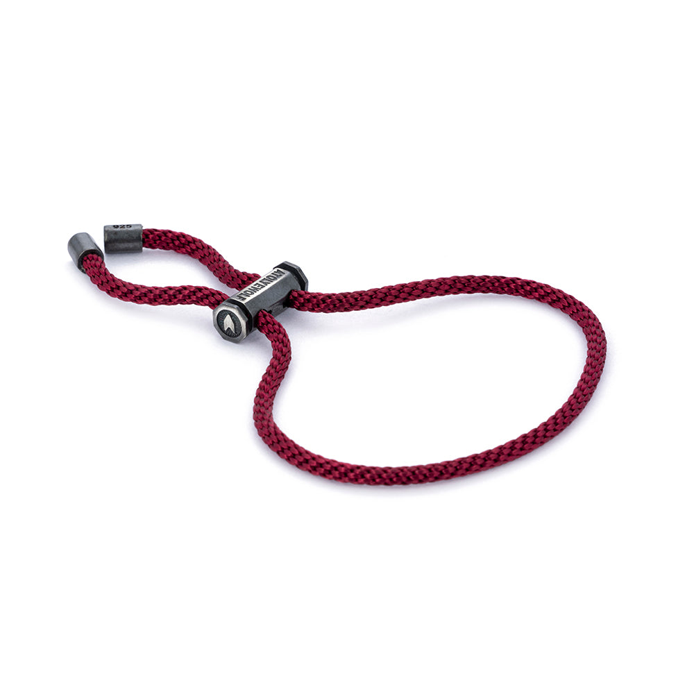 Claret Red Lace Bracelet In Oxide