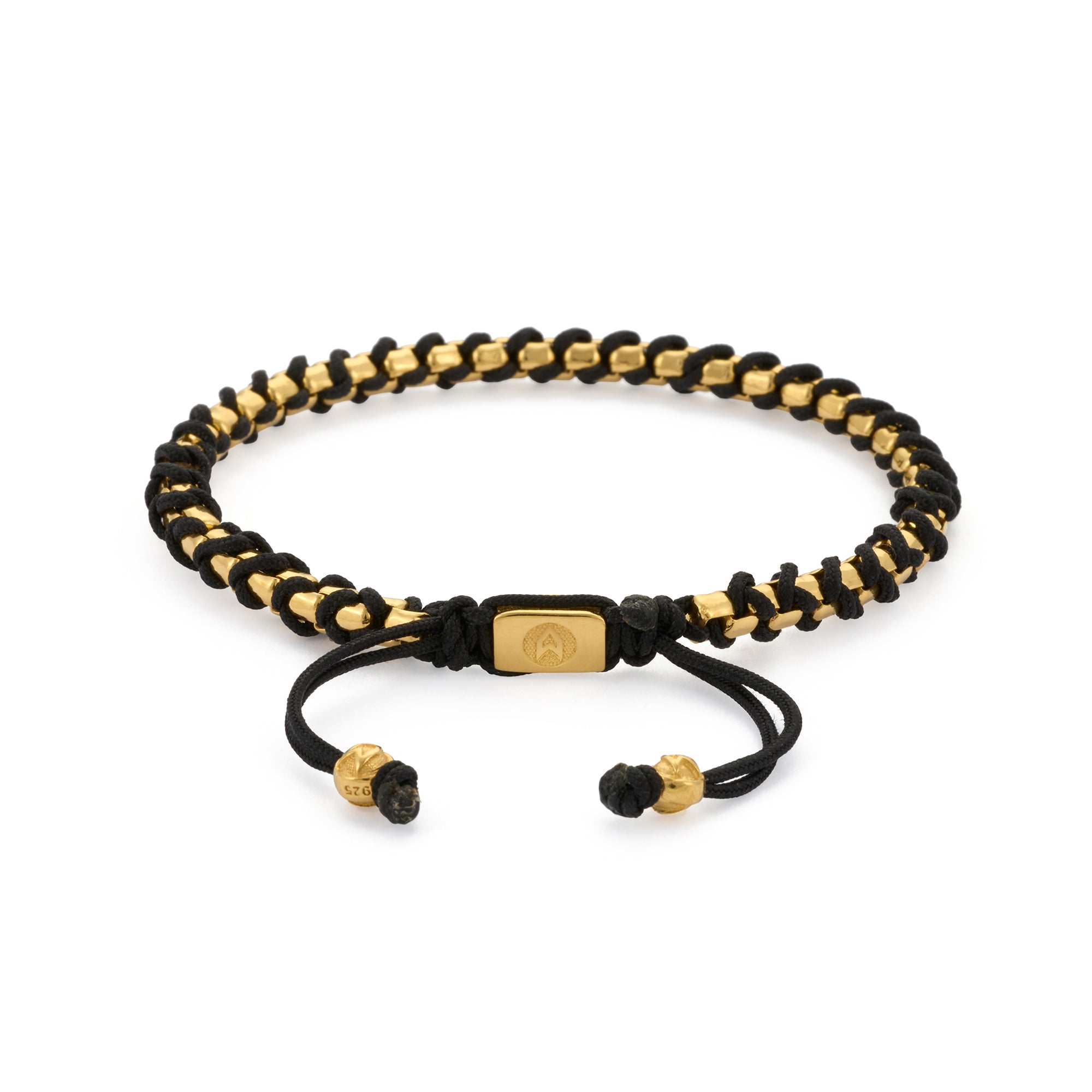 Box Chain Macrame Bracelet In Gold