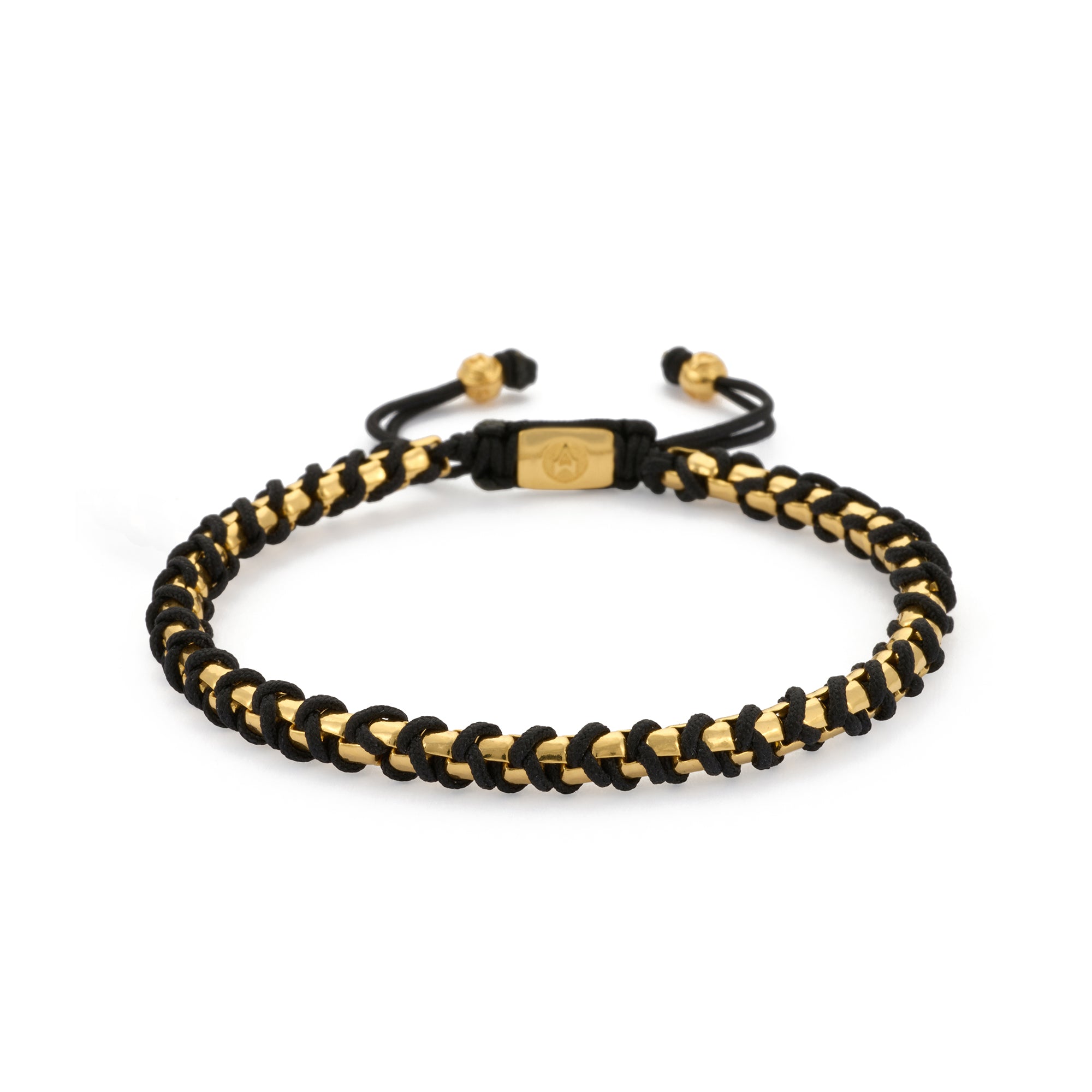 Box Chain Macrame Bracelet In Gold