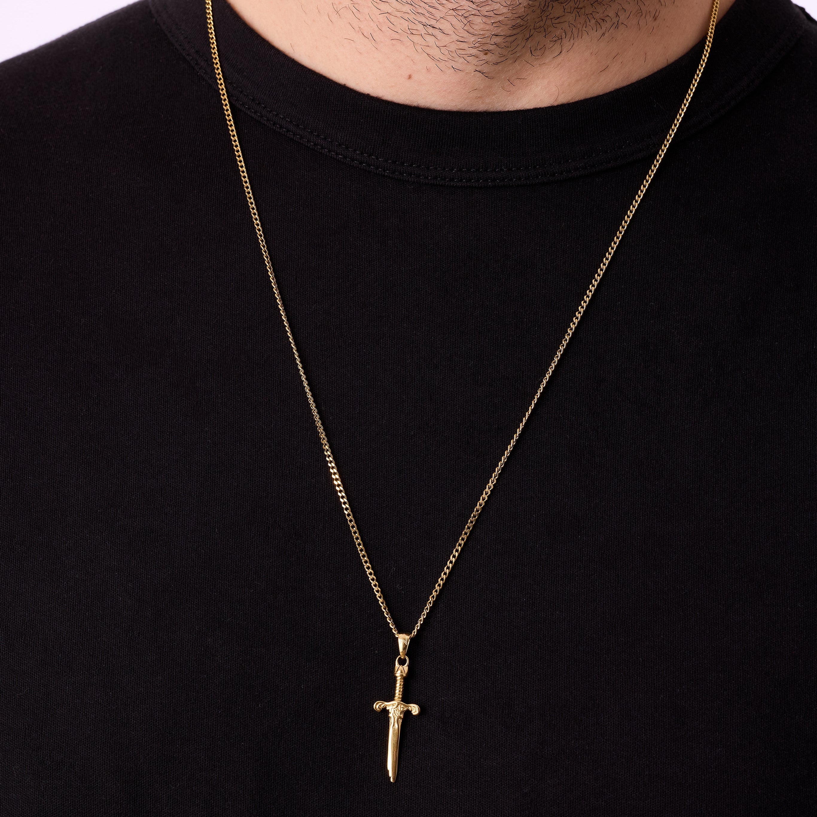 Broken Sword Necklace In Gold