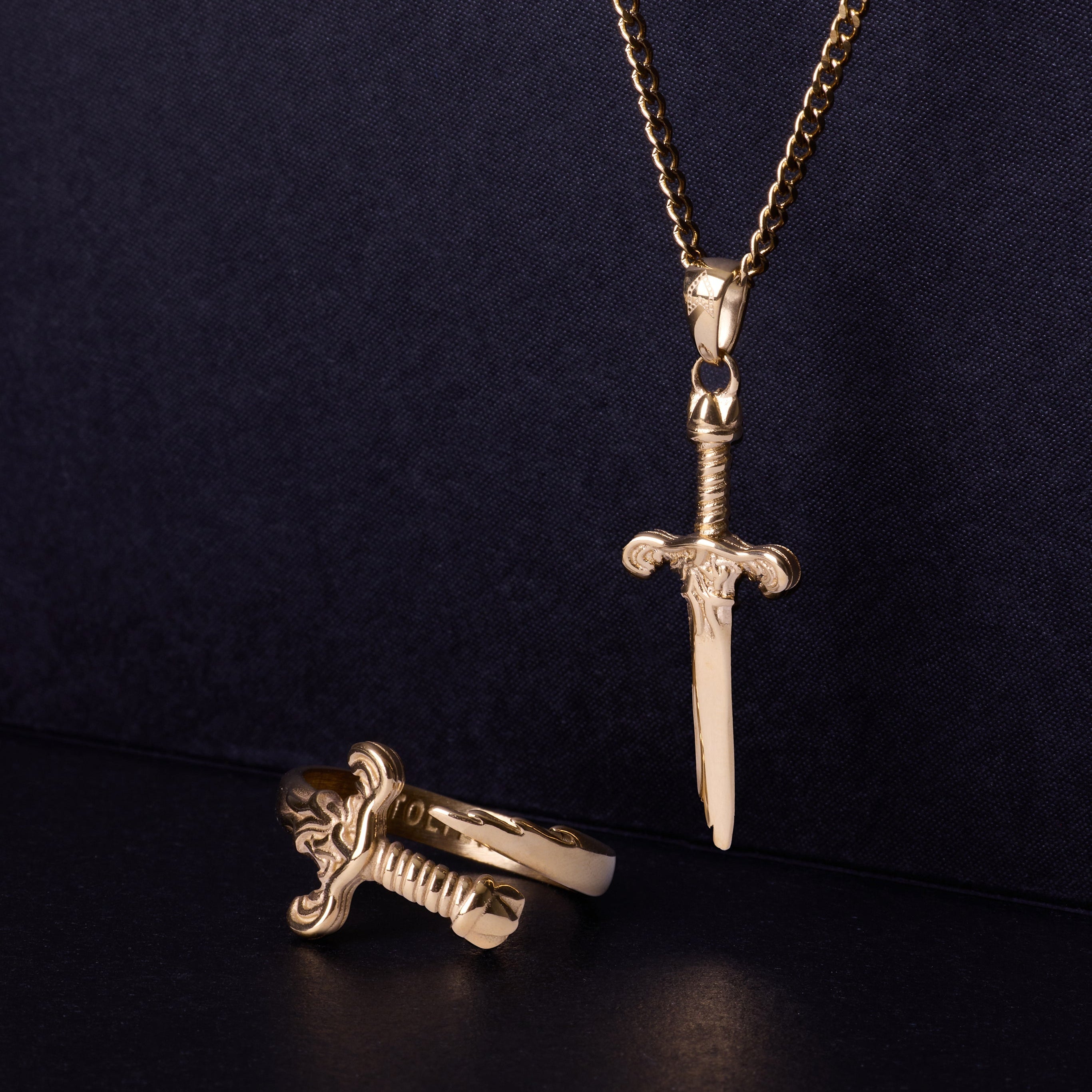 Broken Sword Necklace In Gold